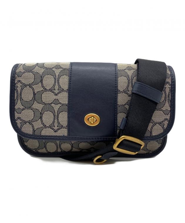 中古・古着通販】COACH (コーチ) ショルダーバッグ ネイビー×ライト 
