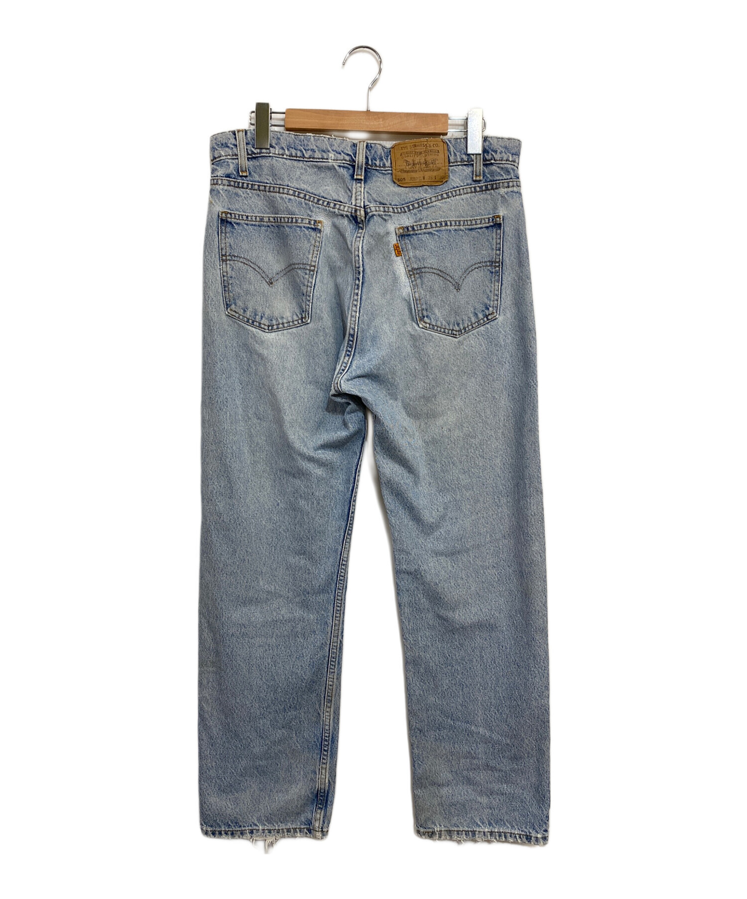 80sヴィンテージ Levi's505リペアデニムストレートデニム ライトブルー 中古・古着通販】LEVI'S 505 (リーバイス505) 90'sストレートデニム