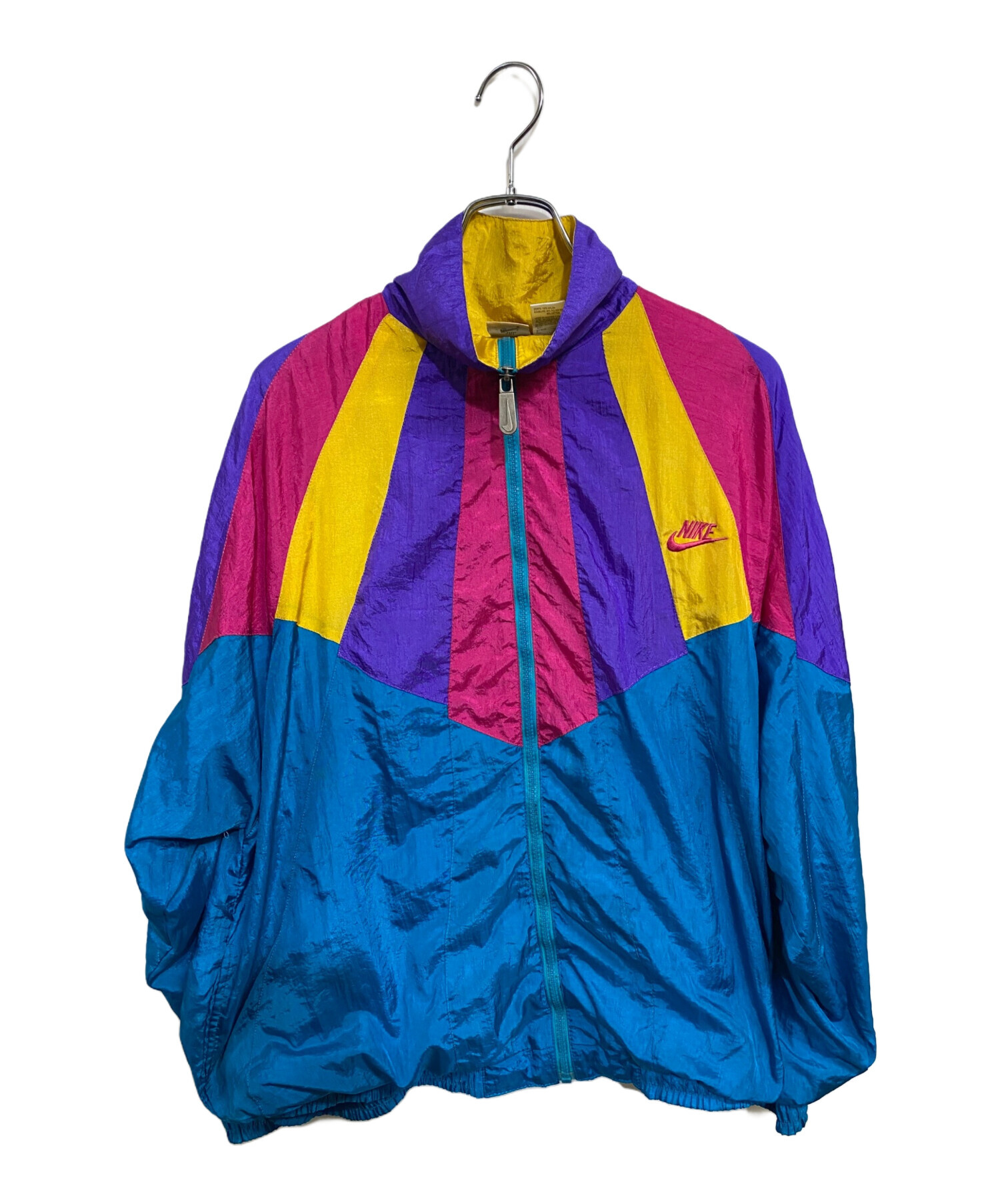 90sNIKEナイキナイロンジャケットマルチカラー ビッグヴィンテージ古着 中古・古着通販】NIKE (ナイキ) 80～90'sナイロンジャケット マルチ