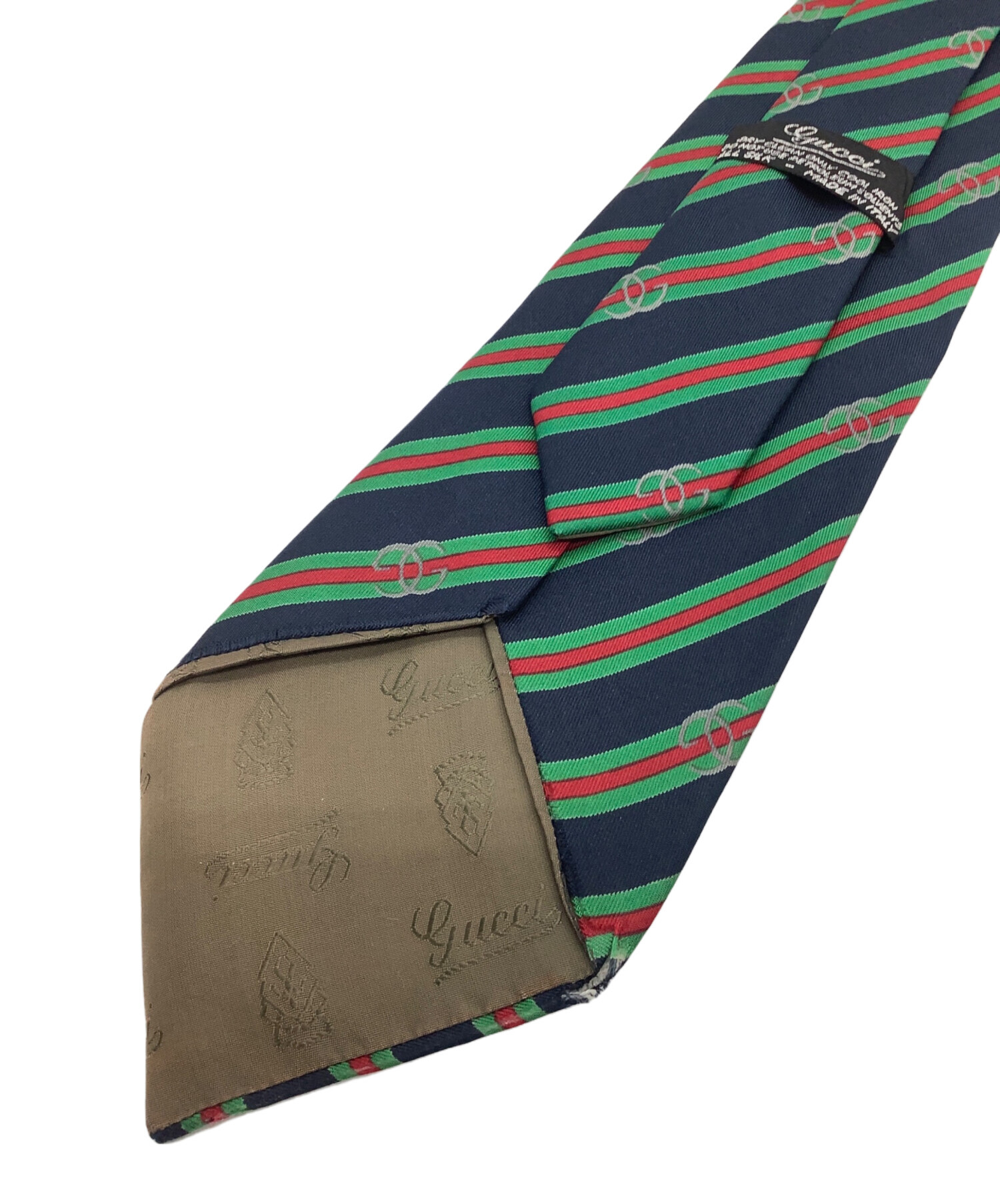 中古・古着通販】GUCCI (グッチ) シルクネクタイ ネイビー×グリーン