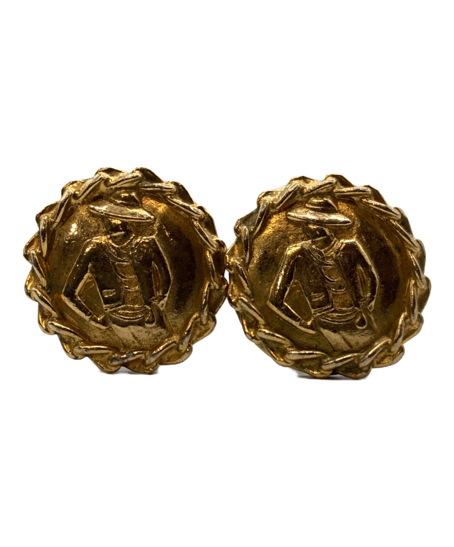 中古・古着通販】CHANEL (シャネル) イヤリング マドモアゼル ゴールド