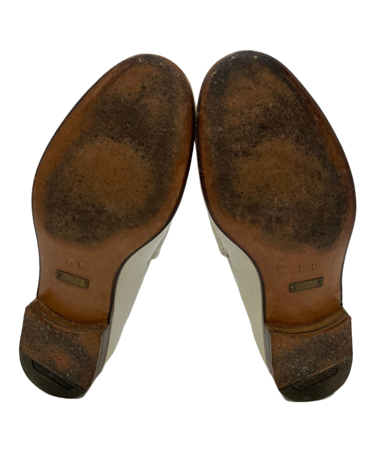 中古・古着通販】GUCCI (グッチ) ホースビットローファー ホワイト