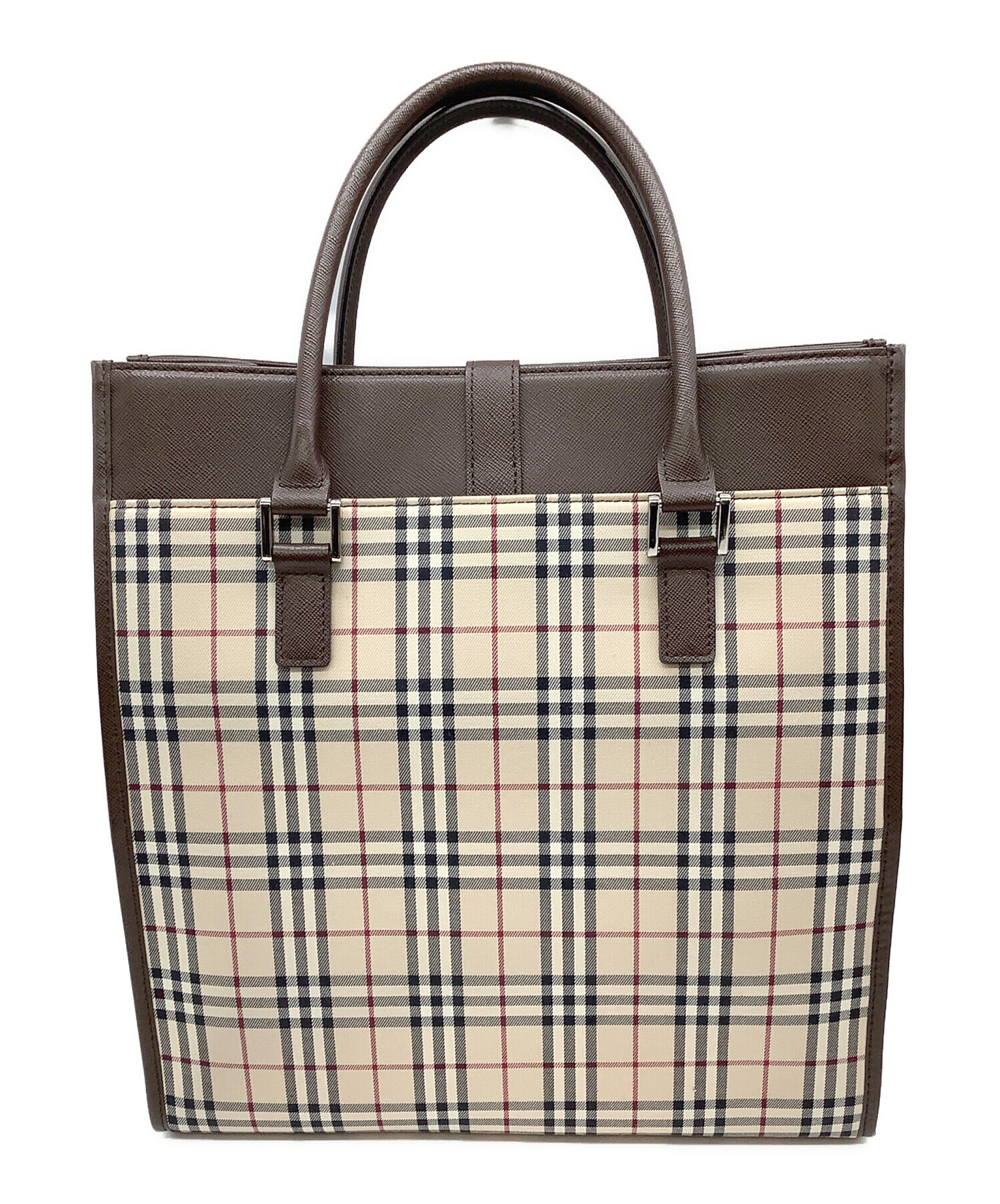 中古・古着通販】BURBERRY (バーバリー) スクエアハンドバッグ 