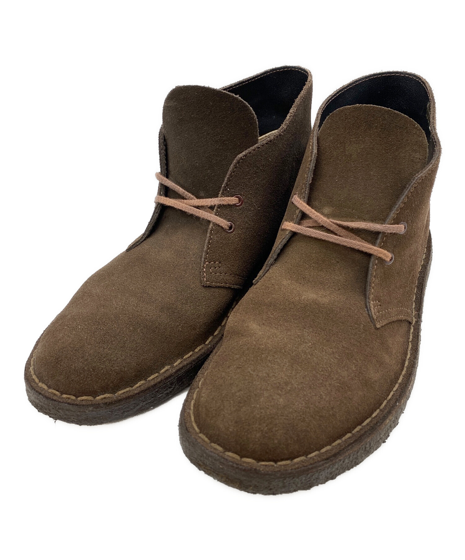 クラークス　ブラウン スエード ブーツ　レディース 中古・古着通販】CLARKS (クラークス) スエードデザートブーツ