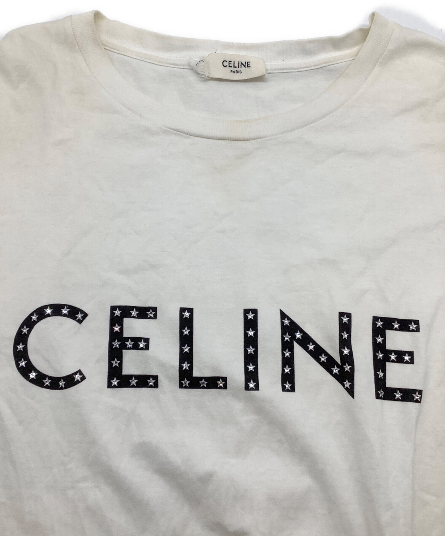 中古・古着通販】CELINE (セリーヌ) ラインストーン ルーズTシャツ