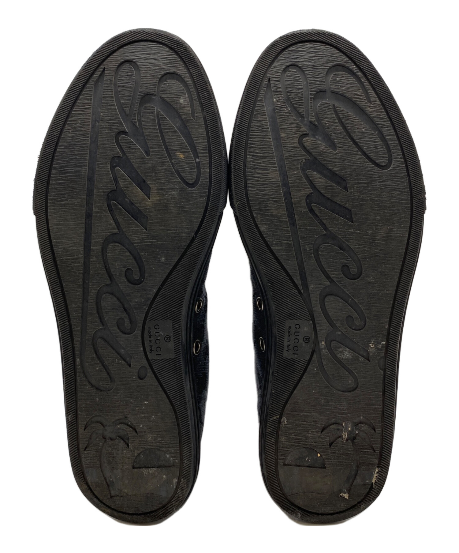 GUCCI ブラック ハイカットスニーカー　レザー　革　カジュアル　23.5 中古・古着通販】GUCCI (グッチ) ハイカットスニーカー ブラック