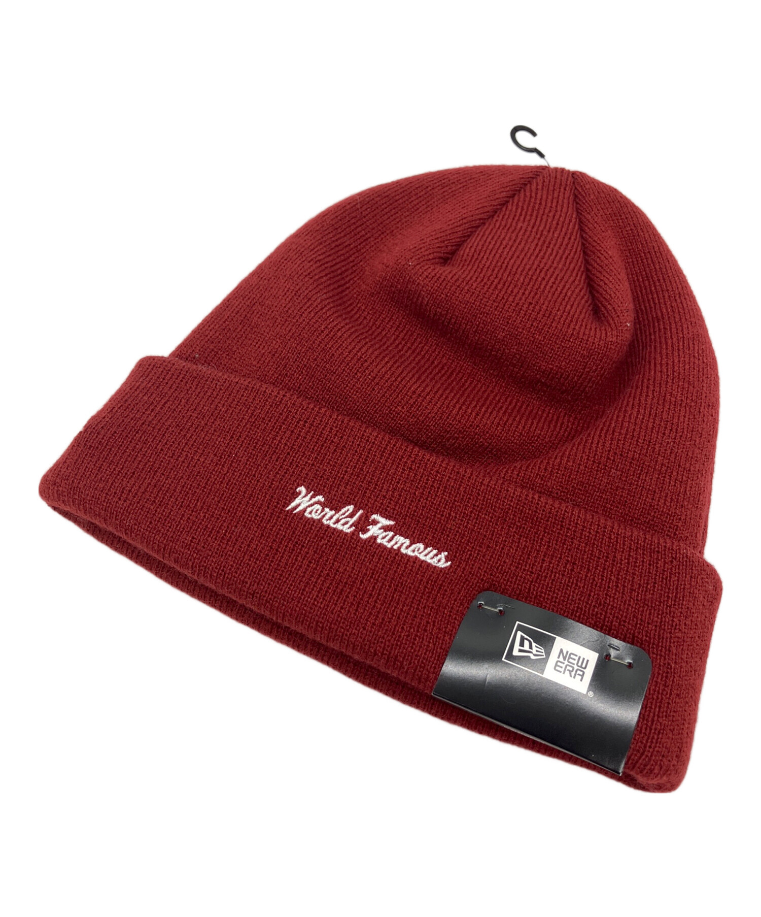 シュプリームNew Era コラボ赤 ニット帽 ロゴ入り 中古・古着通販】SUPREME (シュプリーム) New Era (ニューエラ) ニット