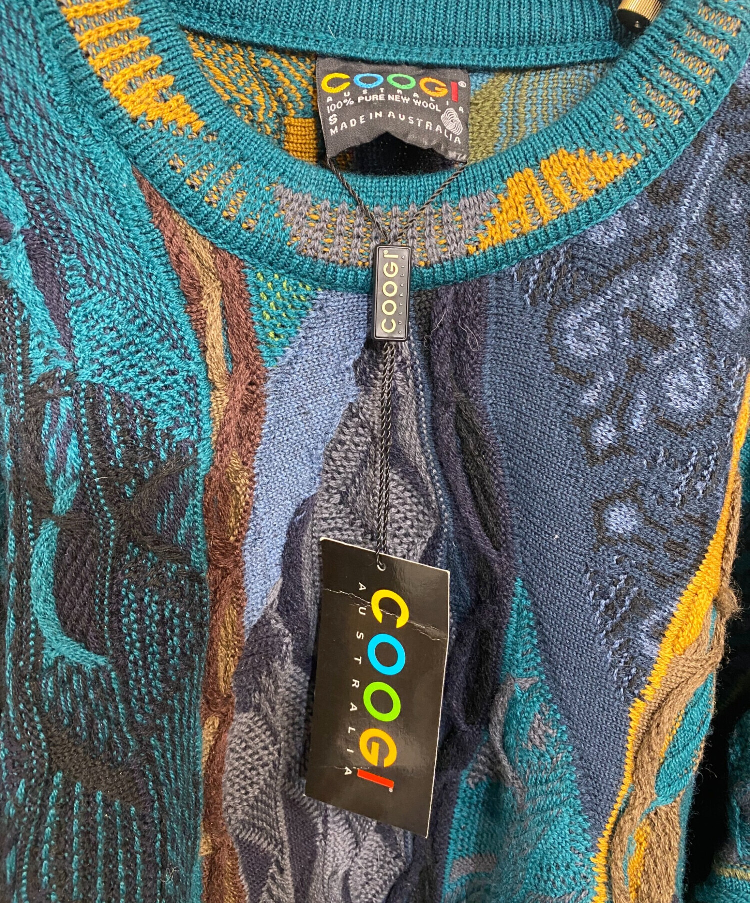 中古・古着通販】Coogi (クージー) 3Dニット グリーン×ネイビー サイズ 