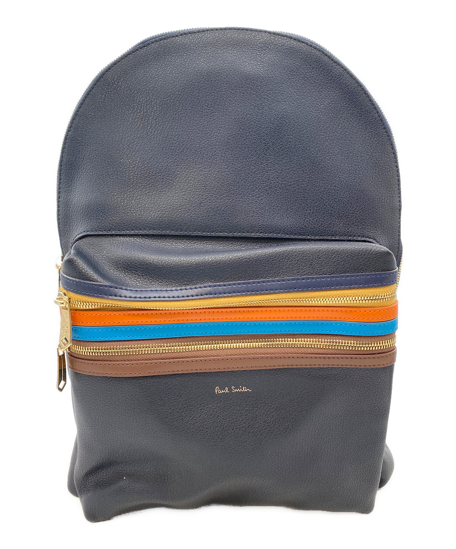 中古・古着通販】Paul Smith (ポールスミス) レザーリュック ネイビー 