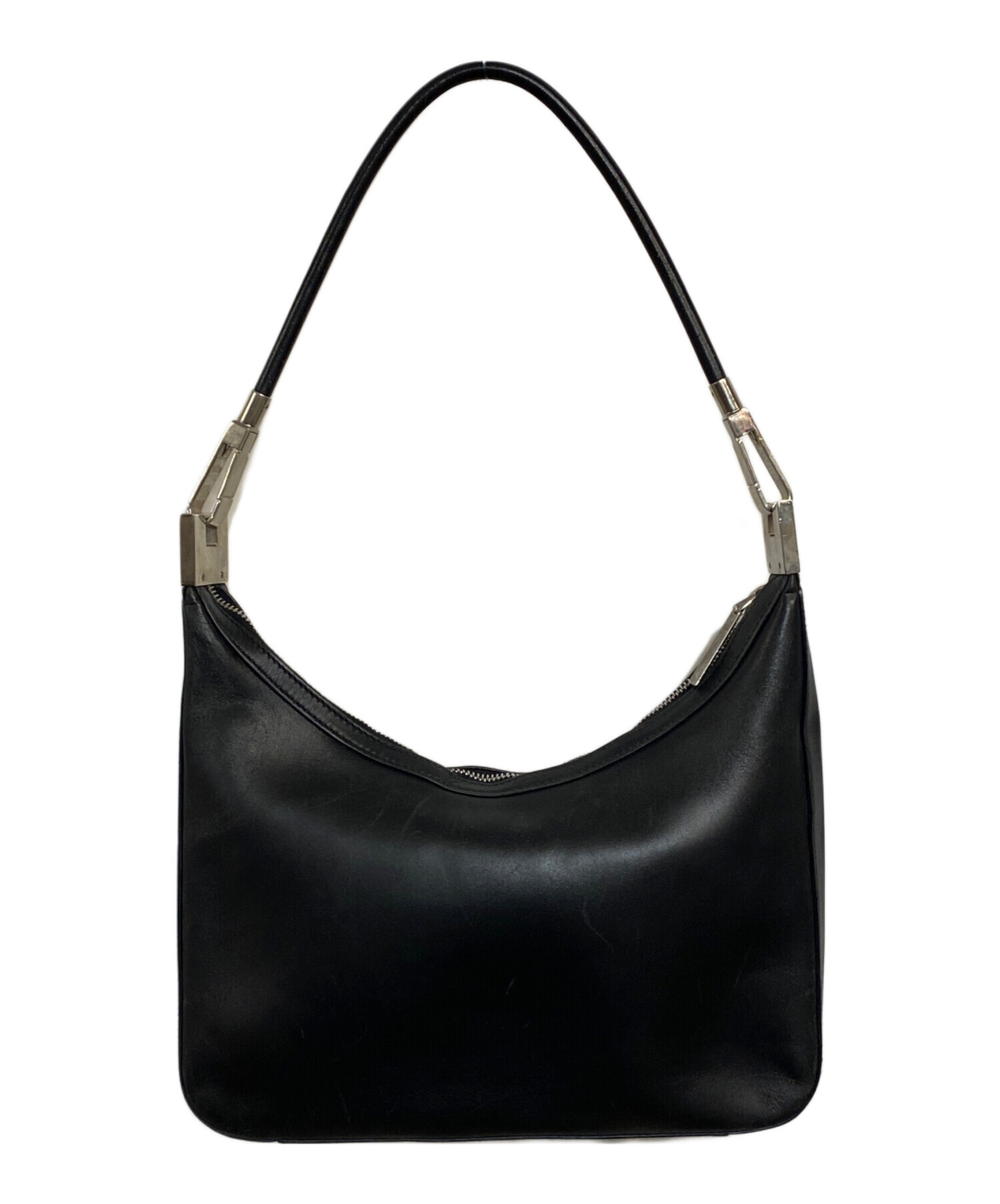 GUCCI スエード ワンショルダーバッグ 黒 中古・古着通販】GUCCI (グッチ) ワンショルダーバッグ ブラック