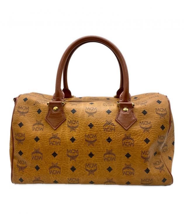 MCM ボストンバッグ レザー ブラウン 中古・古着通販】MCM (エムシーエム) ミニボストンバッグ ブラウン