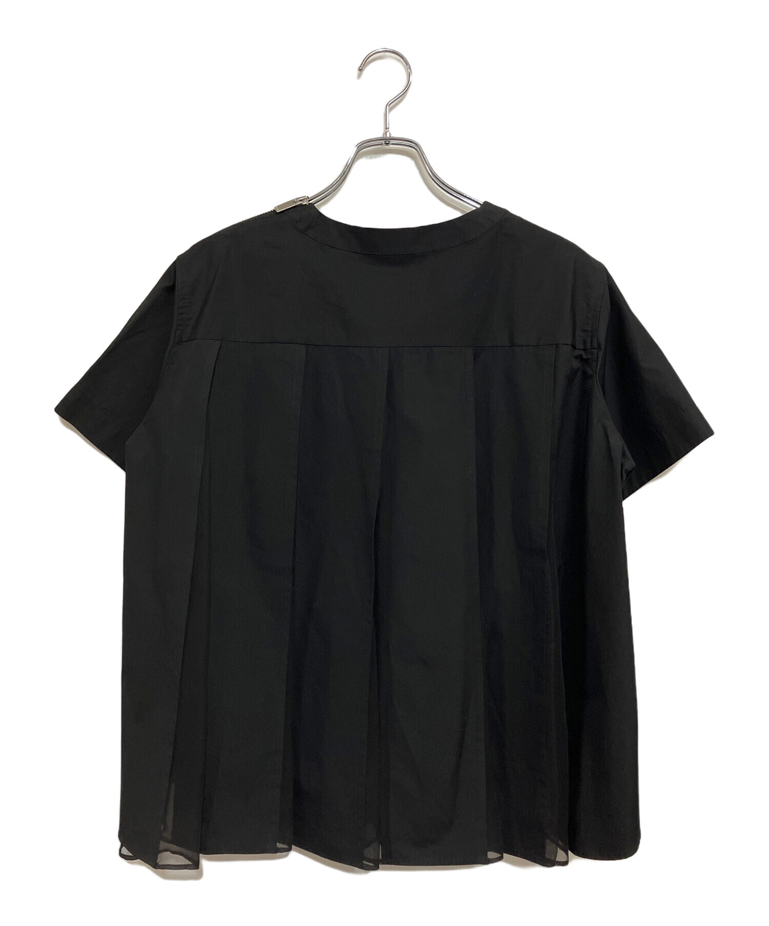 中古・古着通販】sacai (サカイ) 半袖ブラウス ブラック サイズ:SIZE 3