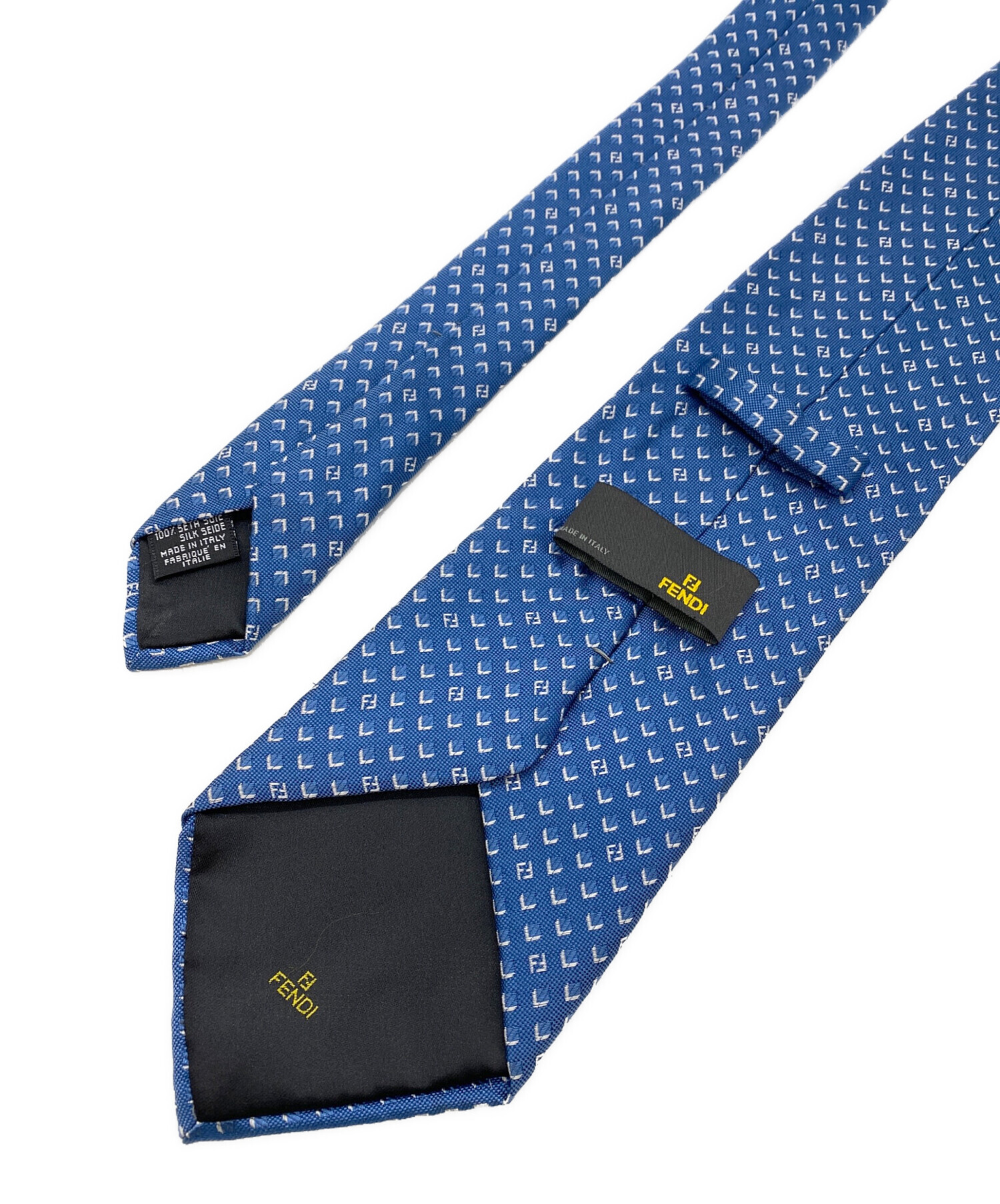 中古・古着通販】FENDI (フェンディ) スクエアドットネクタイ ブルー