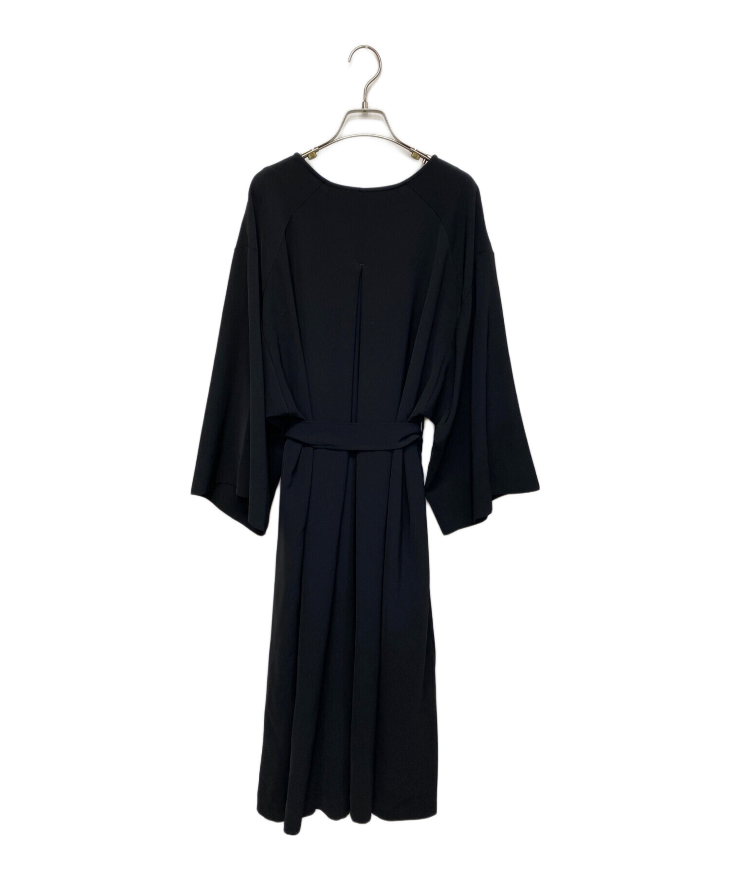 美品 foufou【THE DRESS #43】ブラック 黒 ワンピース ドレス 中古・古着通販】foufou (フーフー ザドレス) THE DRESS #07 drape v