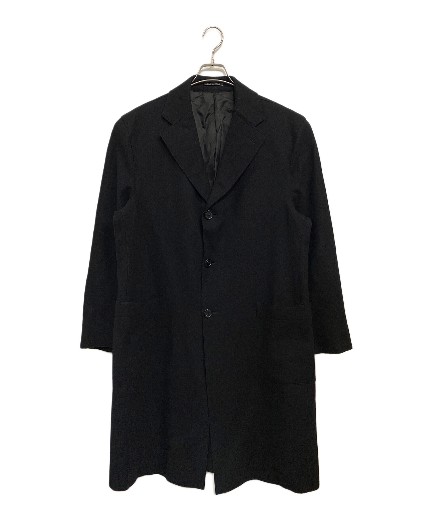 FENDI フェンディ ロングチェスターコート BK 中古・古着通販】FENDI (フェンディ) 縮絨 チェスターコート ブラック