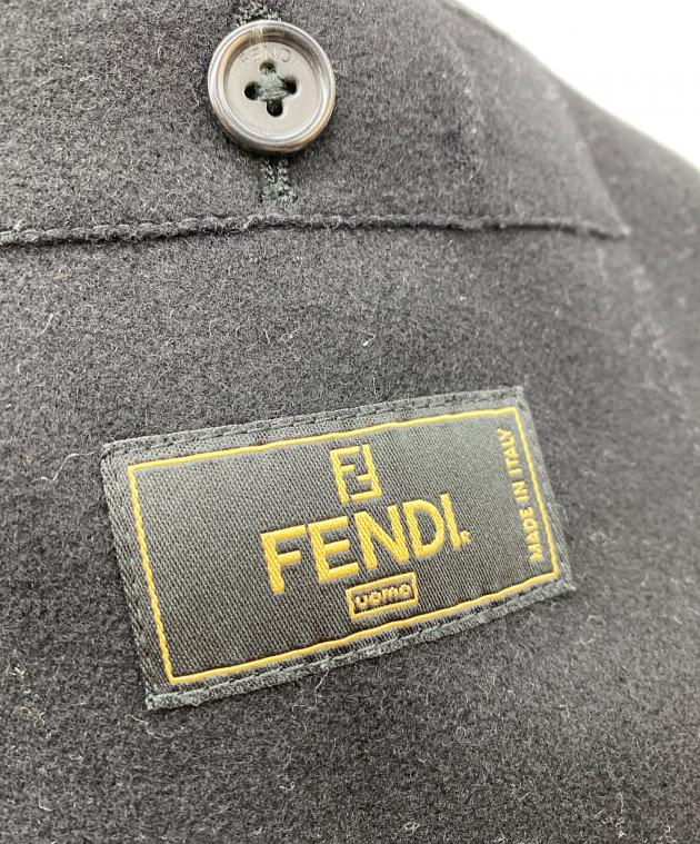 中古・古着通販】FENDI (フェンディ) 縮絨 チェスターコート ブラック