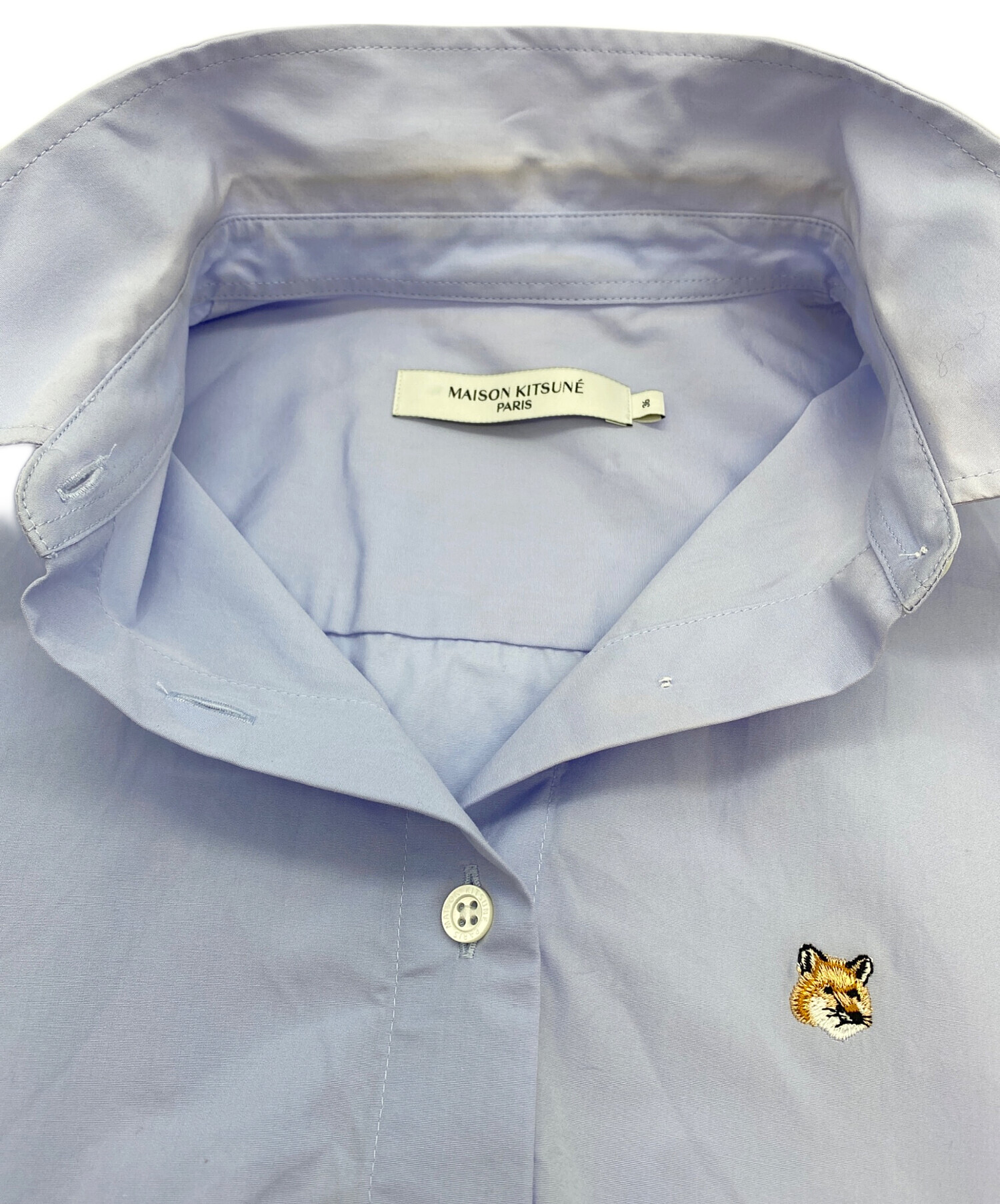 中古・古着通販】maison kitsune (メゾンキツネ) 長袖シャツ サックス
