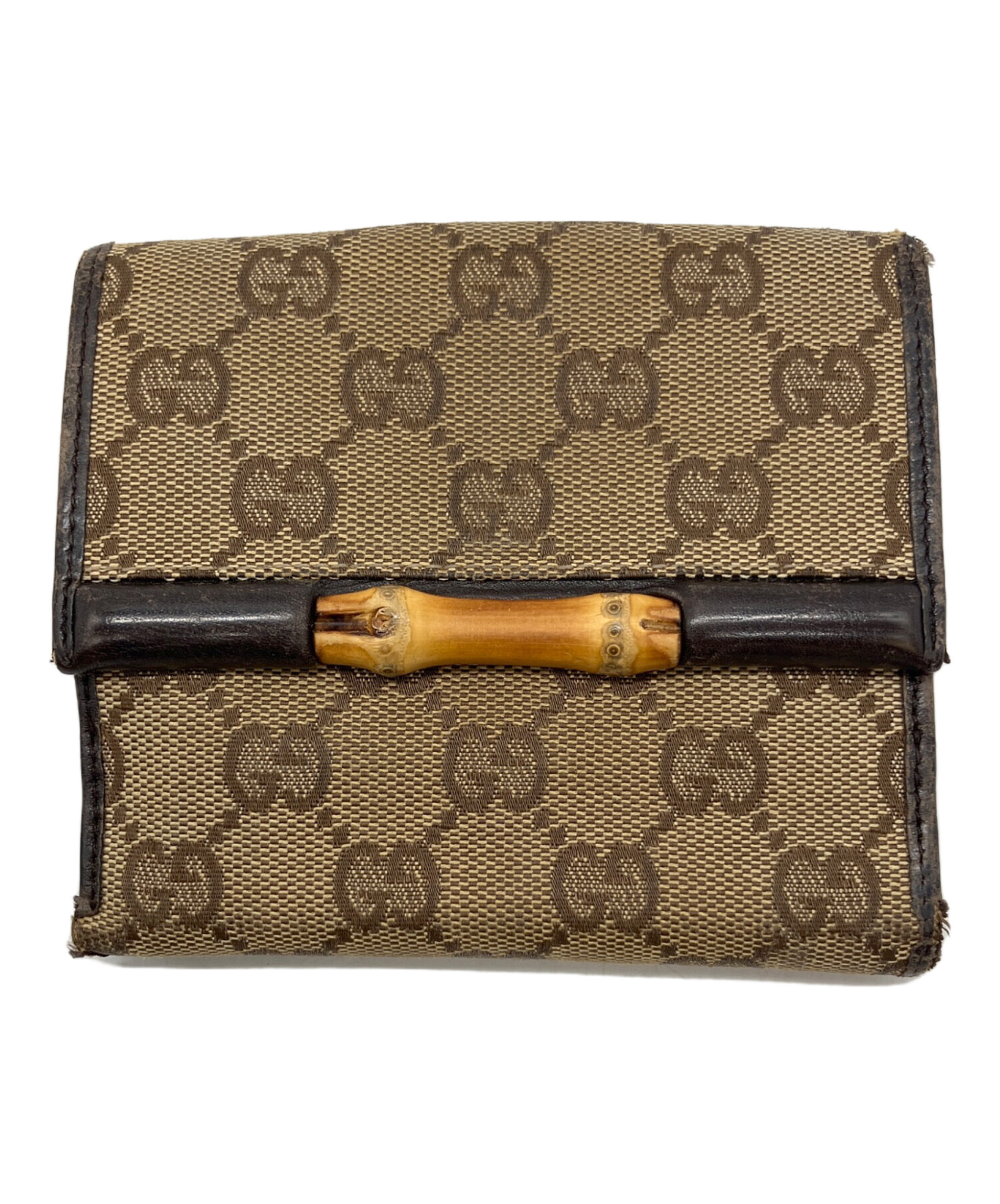 中古・古着通販】GUCCI (グッチ) 2つ折り財布 ブラウン｜ブランド