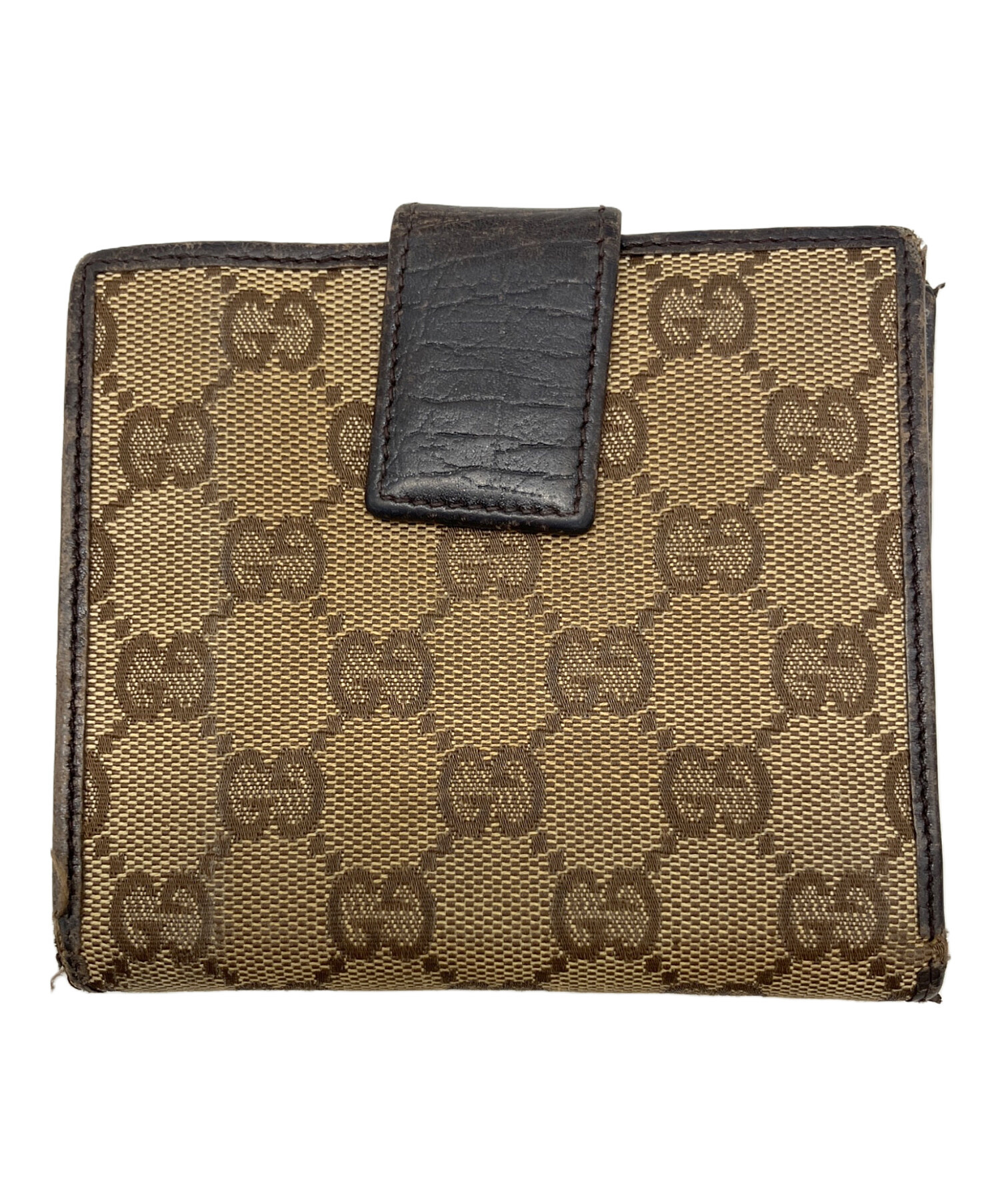 中古・古着通販】GUCCI (グッチ) 2つ折り財布 ブラウン｜ブランド