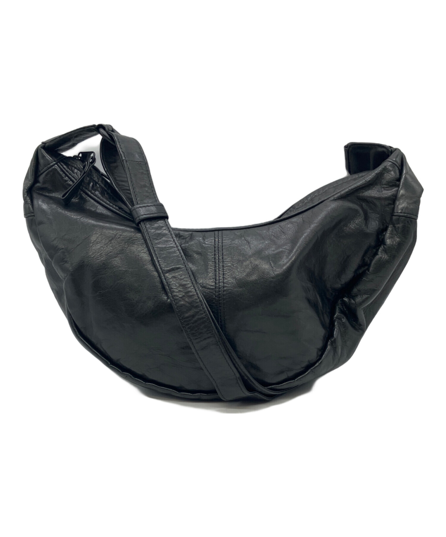中古・古着通販】PORTER (ポーター) レザーボディーバッグ ブラック 