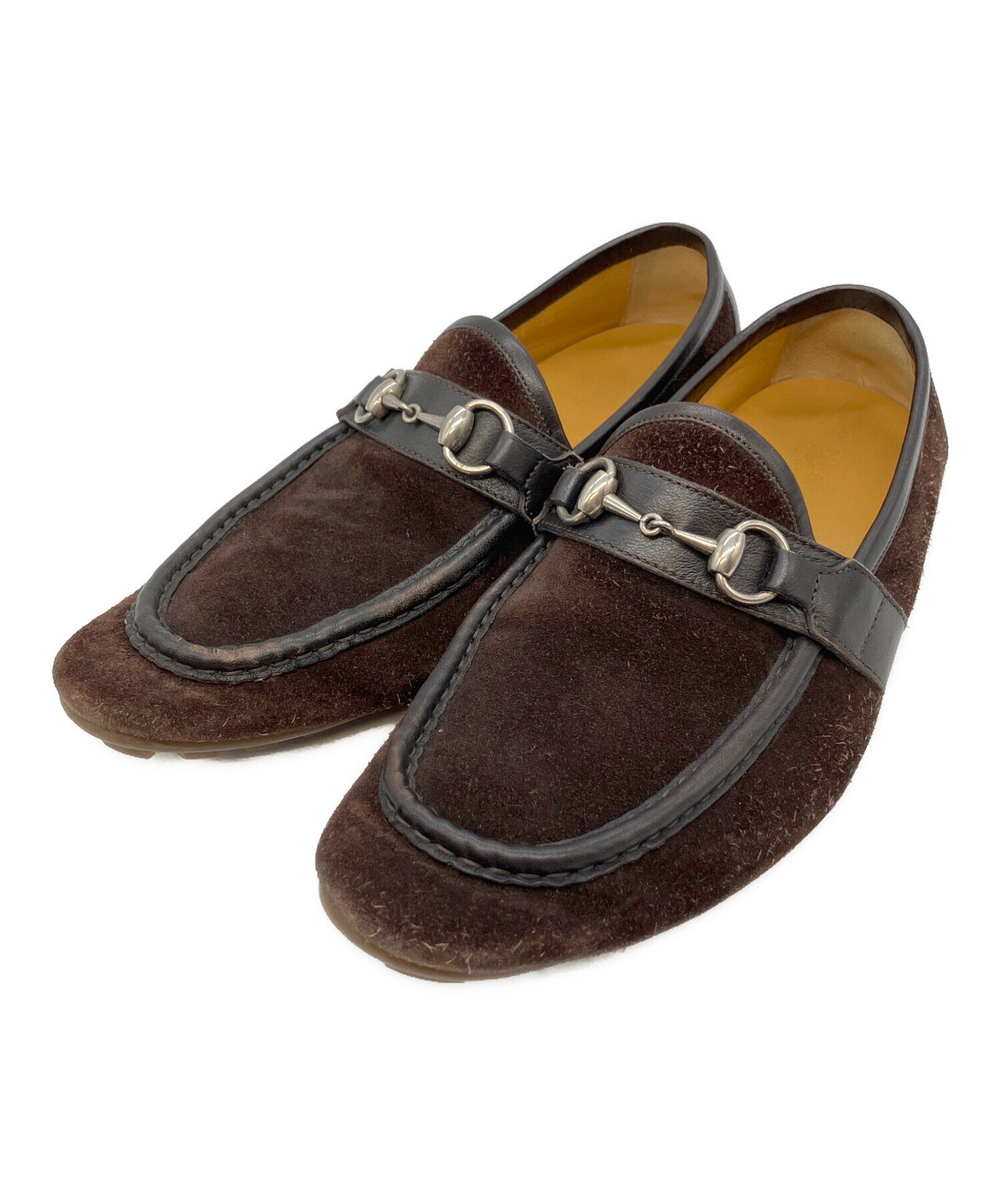 中古・古着通販】GUCCI (グッチ) スウェードシューズ ブラウン サイズ 