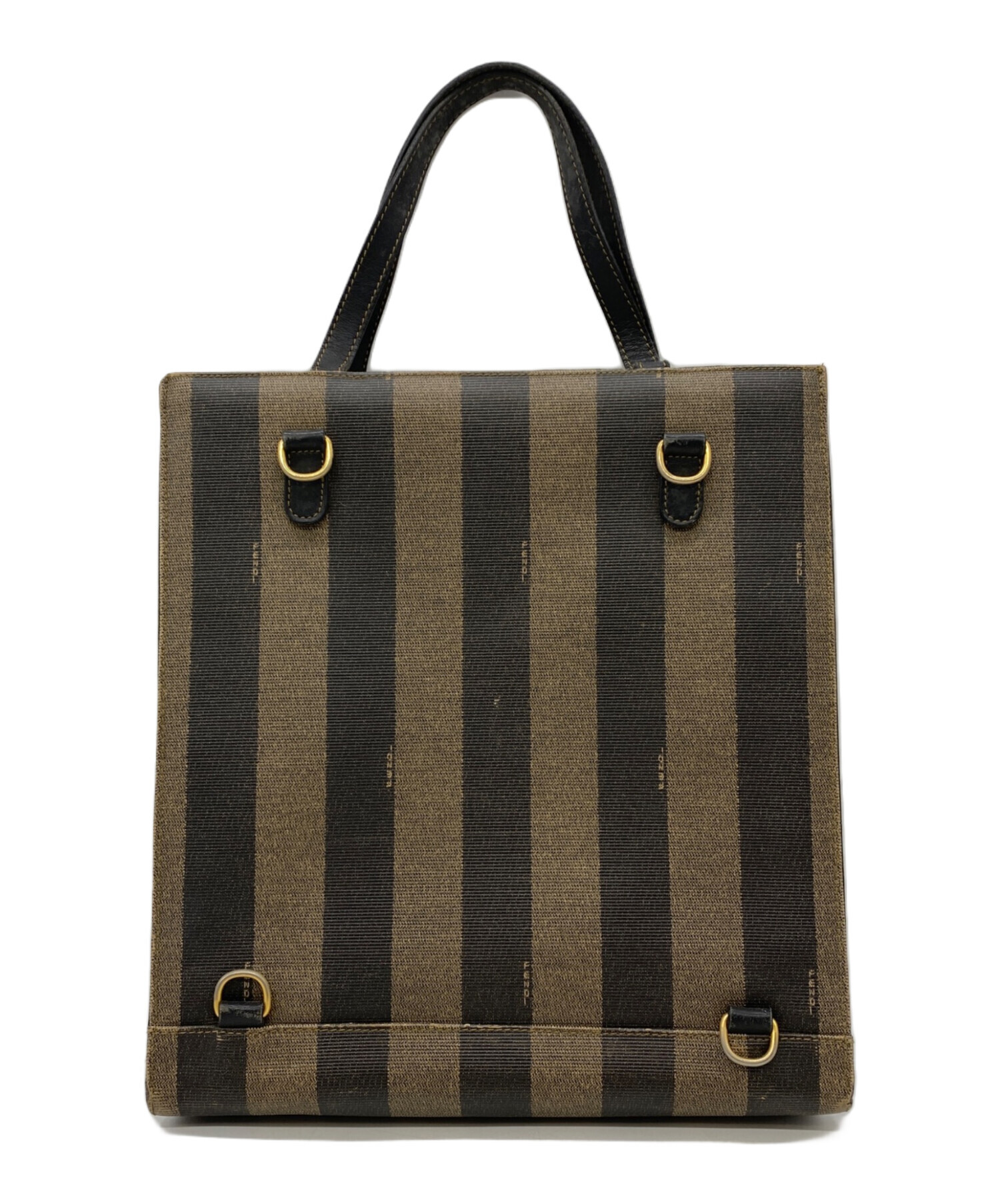 中古・古着通販】FENDI (フェンディ) スクエアトートバッグ ブラウン 