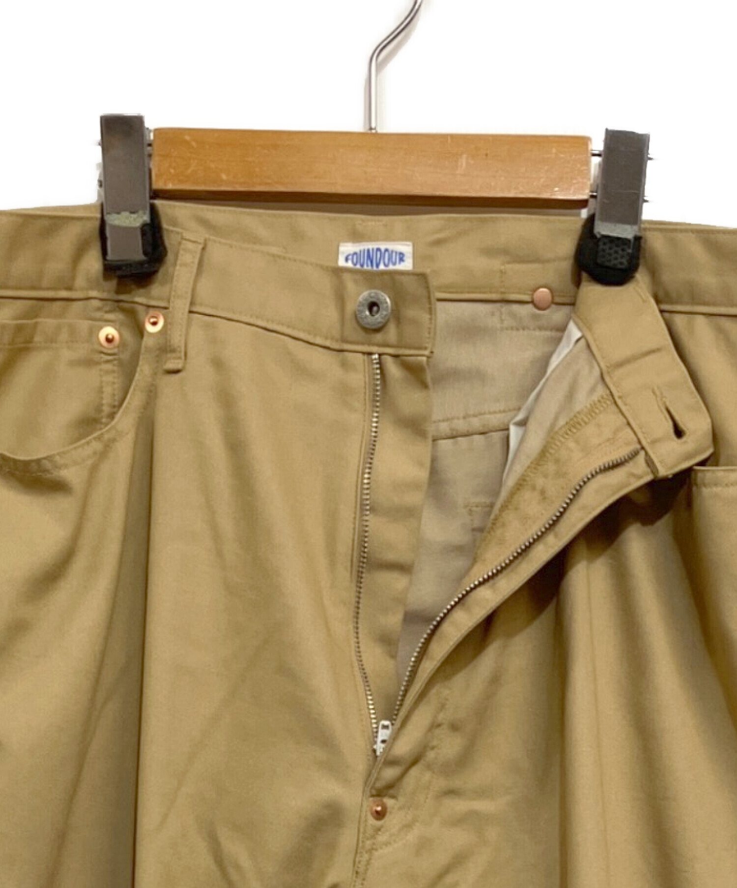 中古・古着通販】FOUNDOUR (ファウンダ) COLOR DENIM PANTS ベージュ