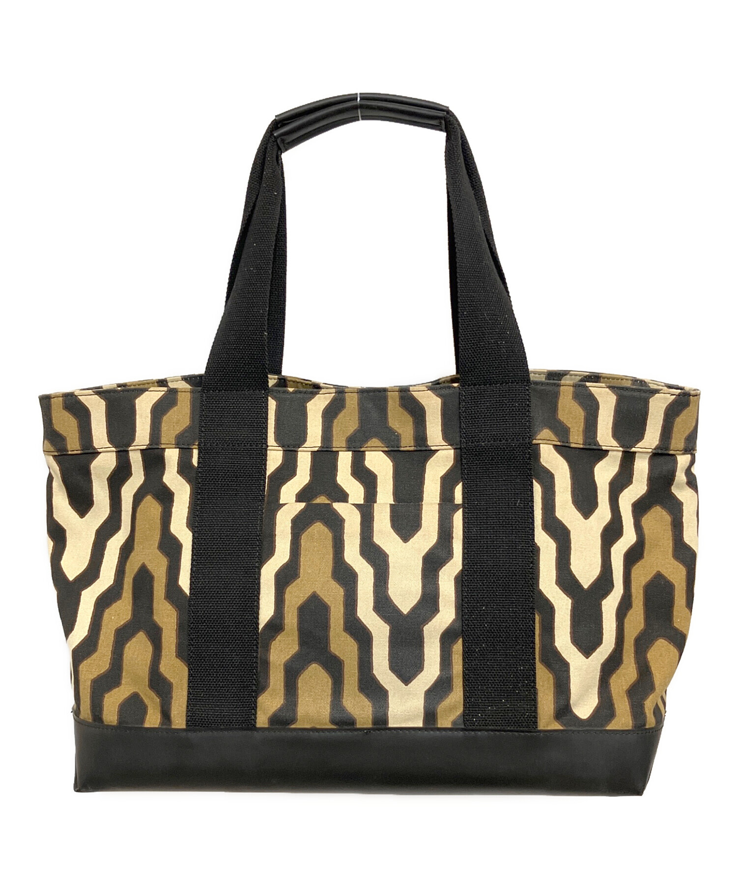 cd17. TORY BURCH トートバッグ 黒×金 ビッグロゴチャーム
