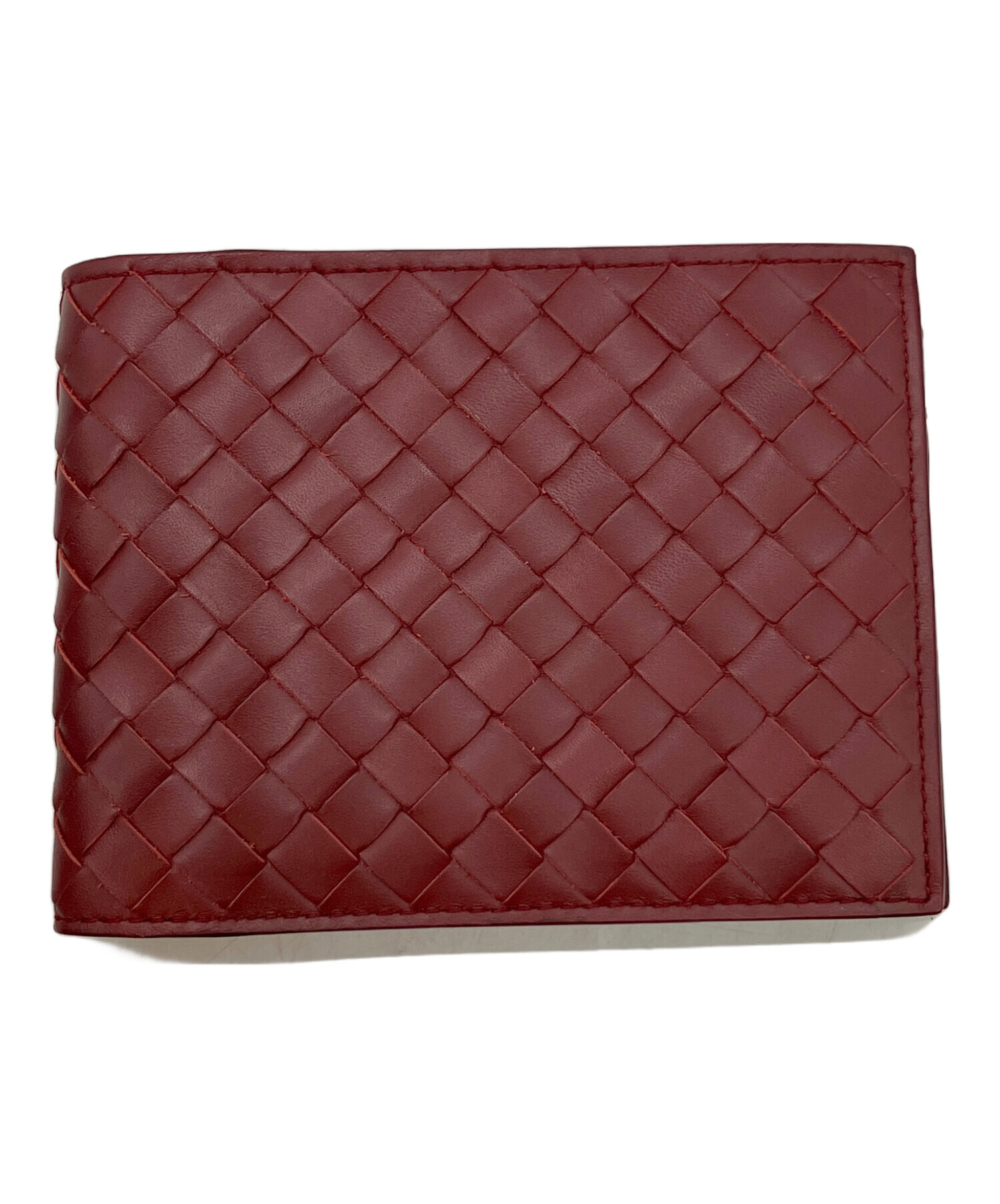中古・古着通販】BOTTEGA VENETA (ボッテガベネタ) 2つ折り財布 レッド