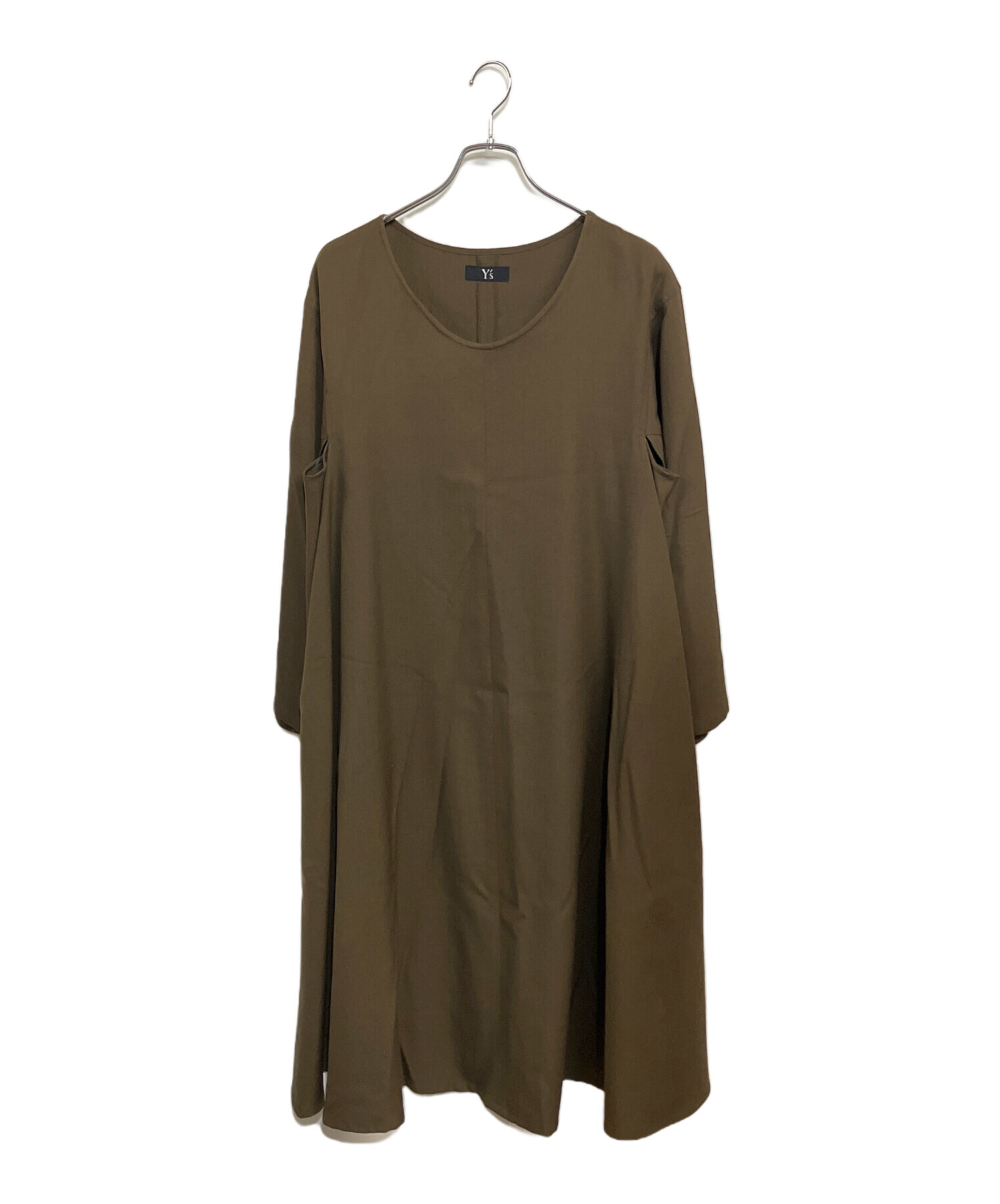 中古・古着通販】Y's (ワイズ) ウール フレアパンピース オリーブ