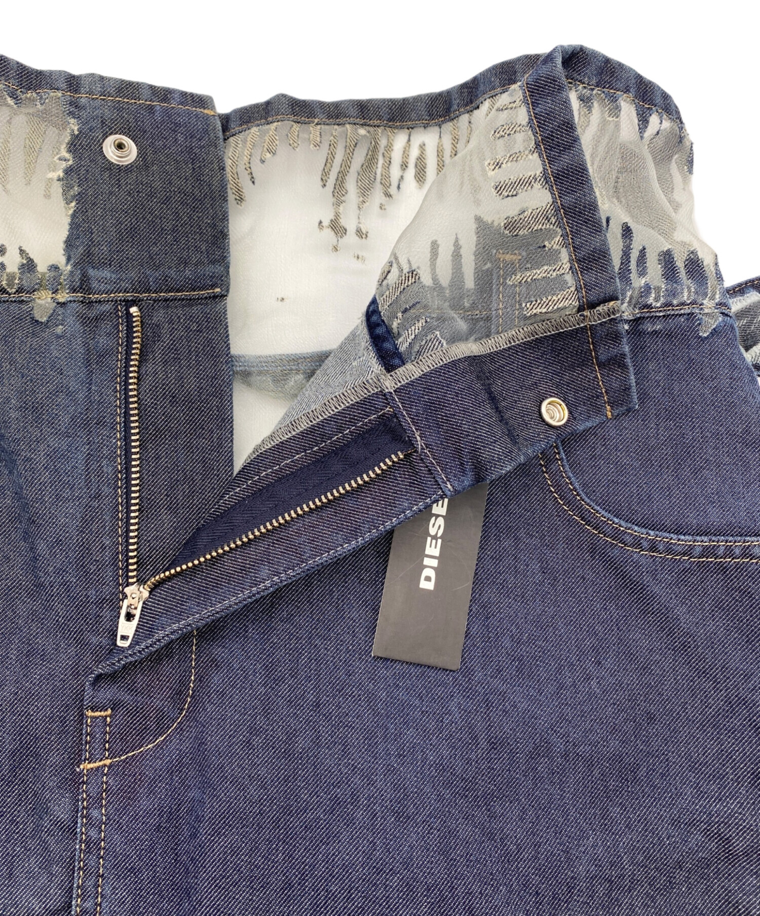 中古・古着通販】DIESEL (ディーゼル) デニム&シースルースカート 