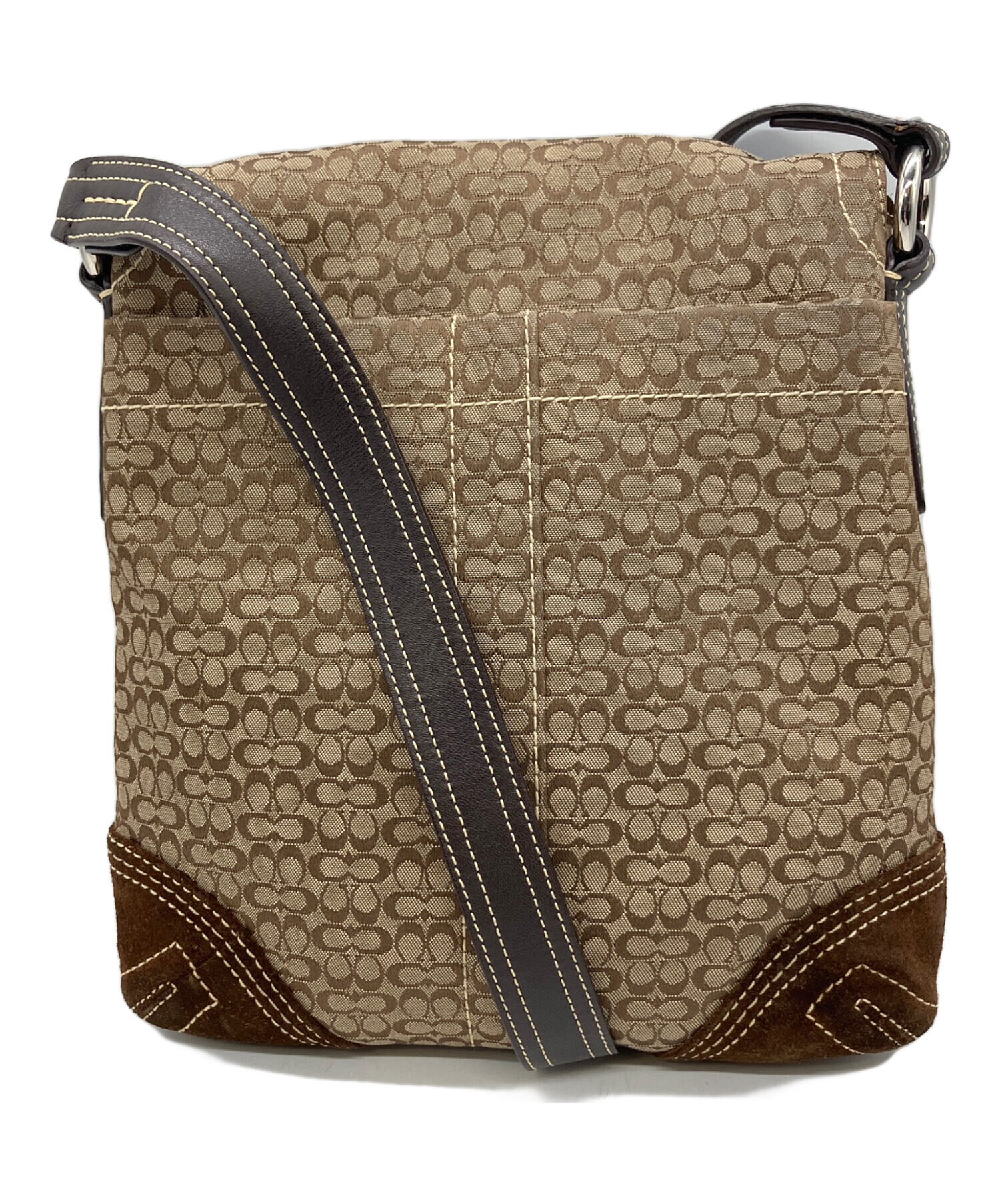 中古・古着通販】COACH (コーチ) ショルダーバッグ ブラウン×ベージュ 