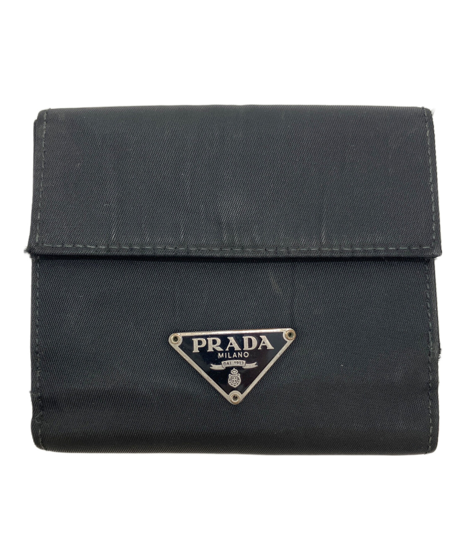 中古・古着通販】PRADA (プラダ) コンパクトウォレット ブラック