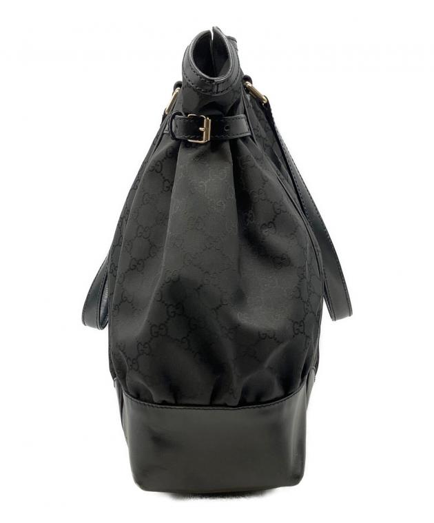 中古・古着通販】GUCCI (グッチ) GGレザー切替トートバッグ ブラック