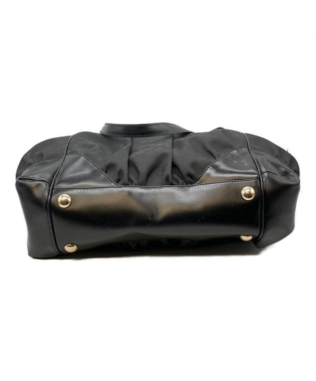 中古・古着通販】GUCCI (グッチ) GGレザー切替トートバッグ ブラック