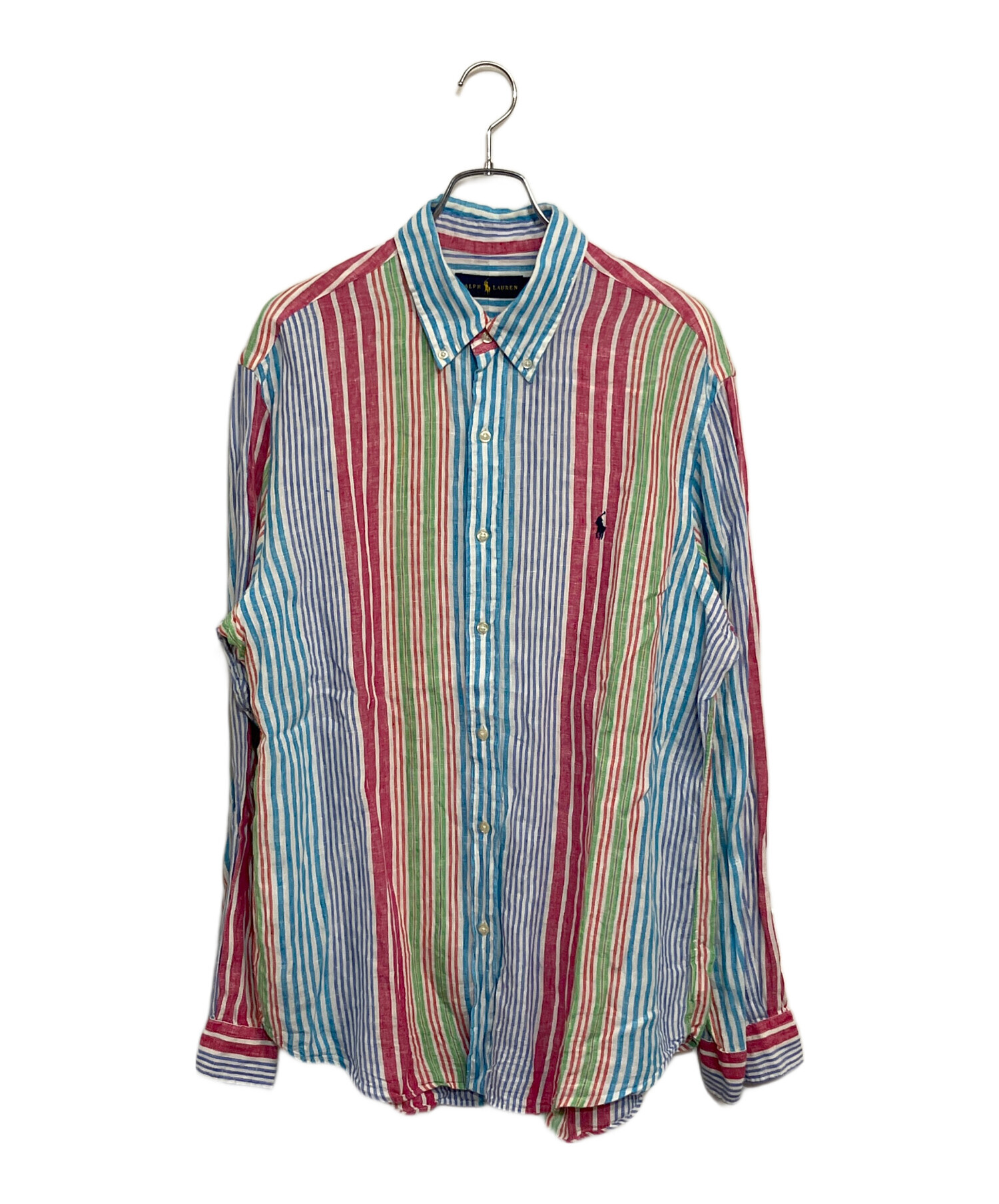 90‘RRL Ralph Lauren ストライプ リネン混 S 三つ星タグ 中古・古着通販】RALPH LAUREN (ラルフローレン) リネン ストライプド