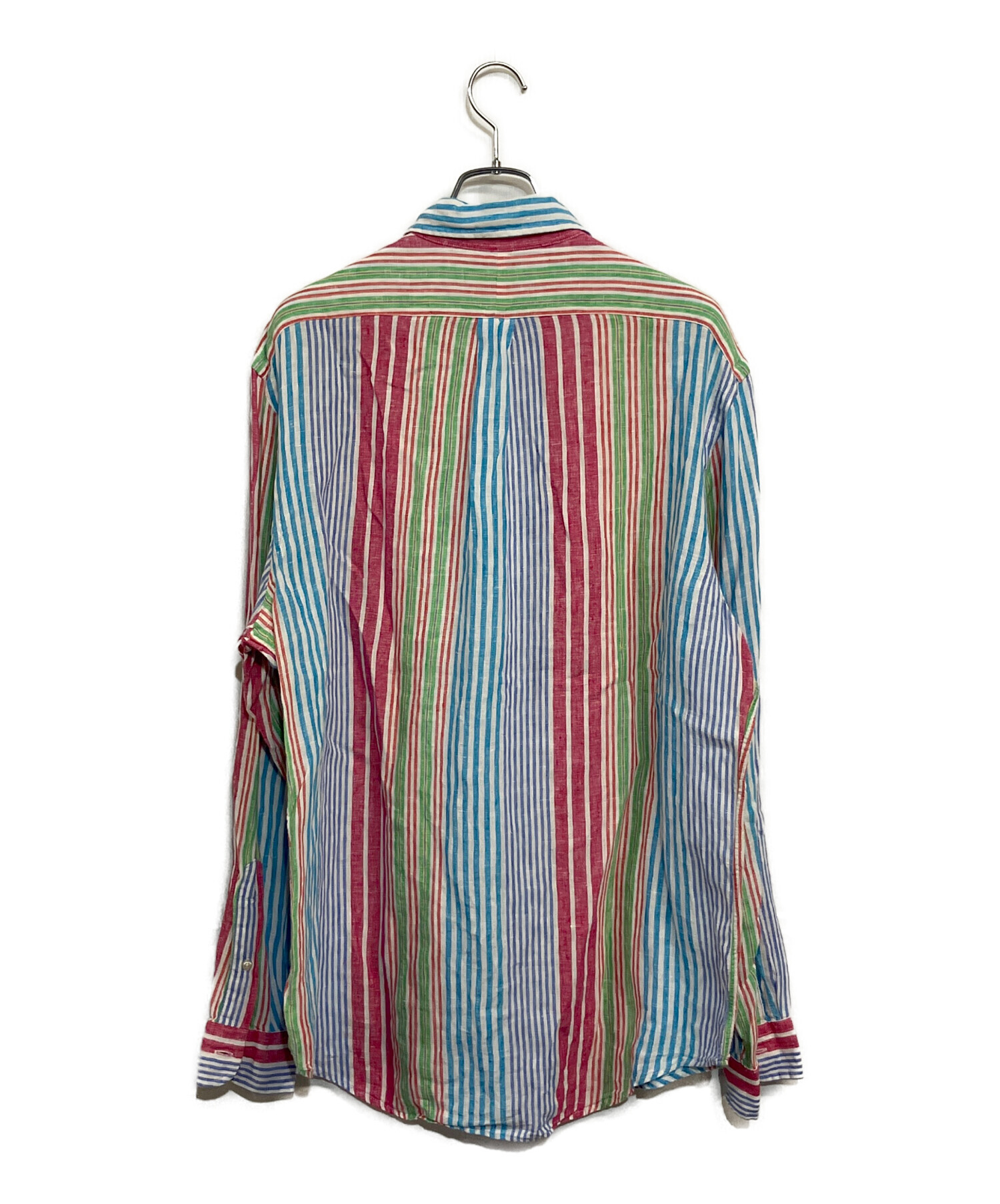美品⭐︎ポロラルフローレン　現行タグ　ストライプド リネンシャツ M相当 中古・古着通販】RALPH LAUREN (ラルフローレン) リネン ストライプド