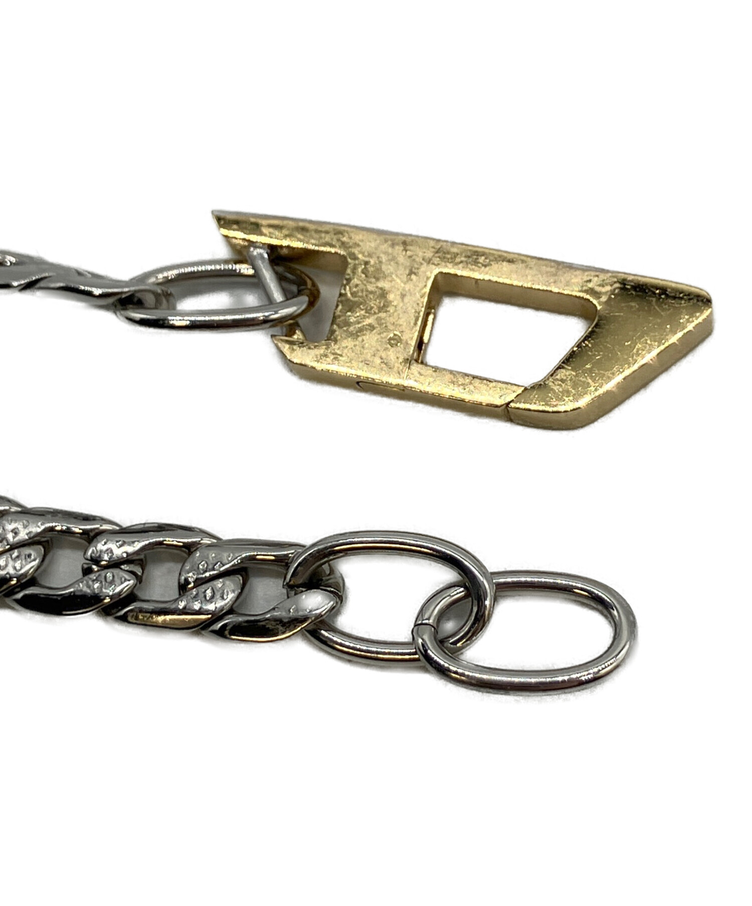 DIESEL ゴールドチェーンブレスレット 中古・古着通販】DIESEL (ディーゼル) チェーンブレスレット シルバー