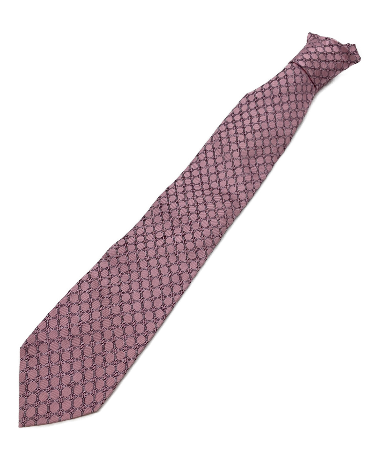 中古・古着通販】GUCCI (グッチ) GG シルクジャカードネクタイ ピンク