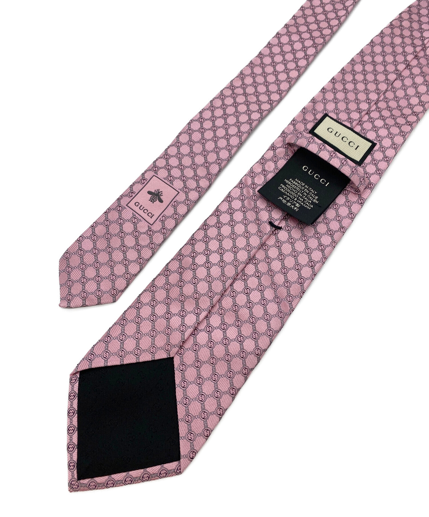 中古・古着通販】GUCCI (グッチ) GG シルクジャカードネクタイ ピンク