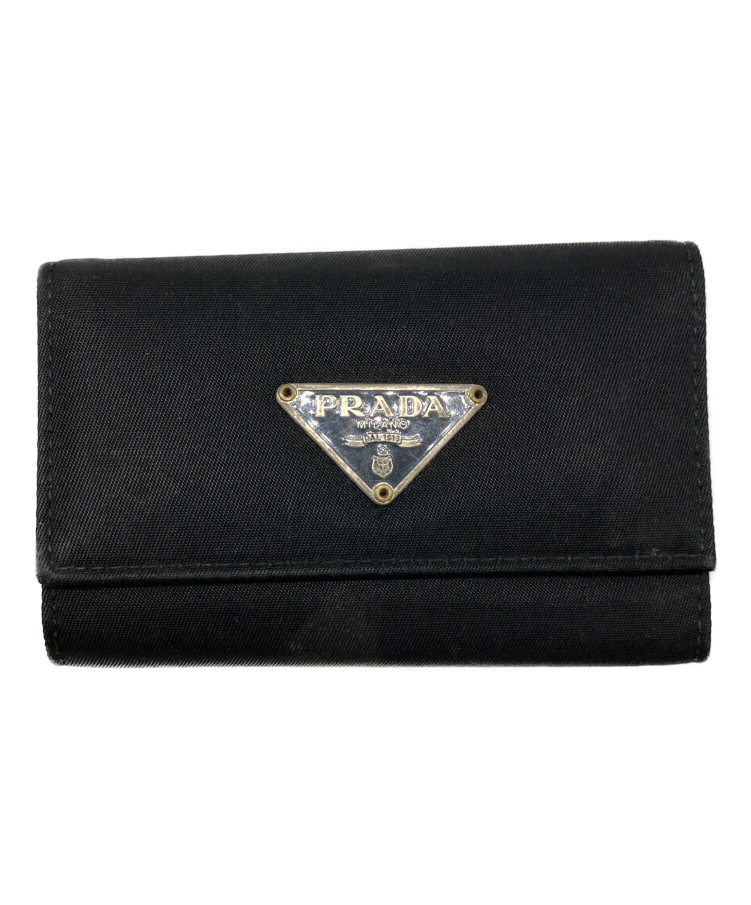 PRADA プラダ　キーケース　ラウンドファスナー　ブラック　黒 中古・古着通販】PRADA (プラダ) キーケース ブラック｜ブランド・古着