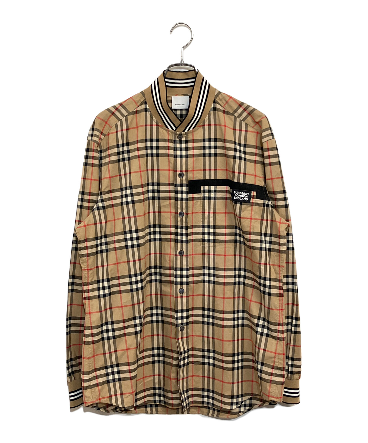 BURBERRY 長袖シャツ ベージュ 黒 中古・古着通販】BURBERRY (バーバリー) 長袖シャツ ベージュ サイズ