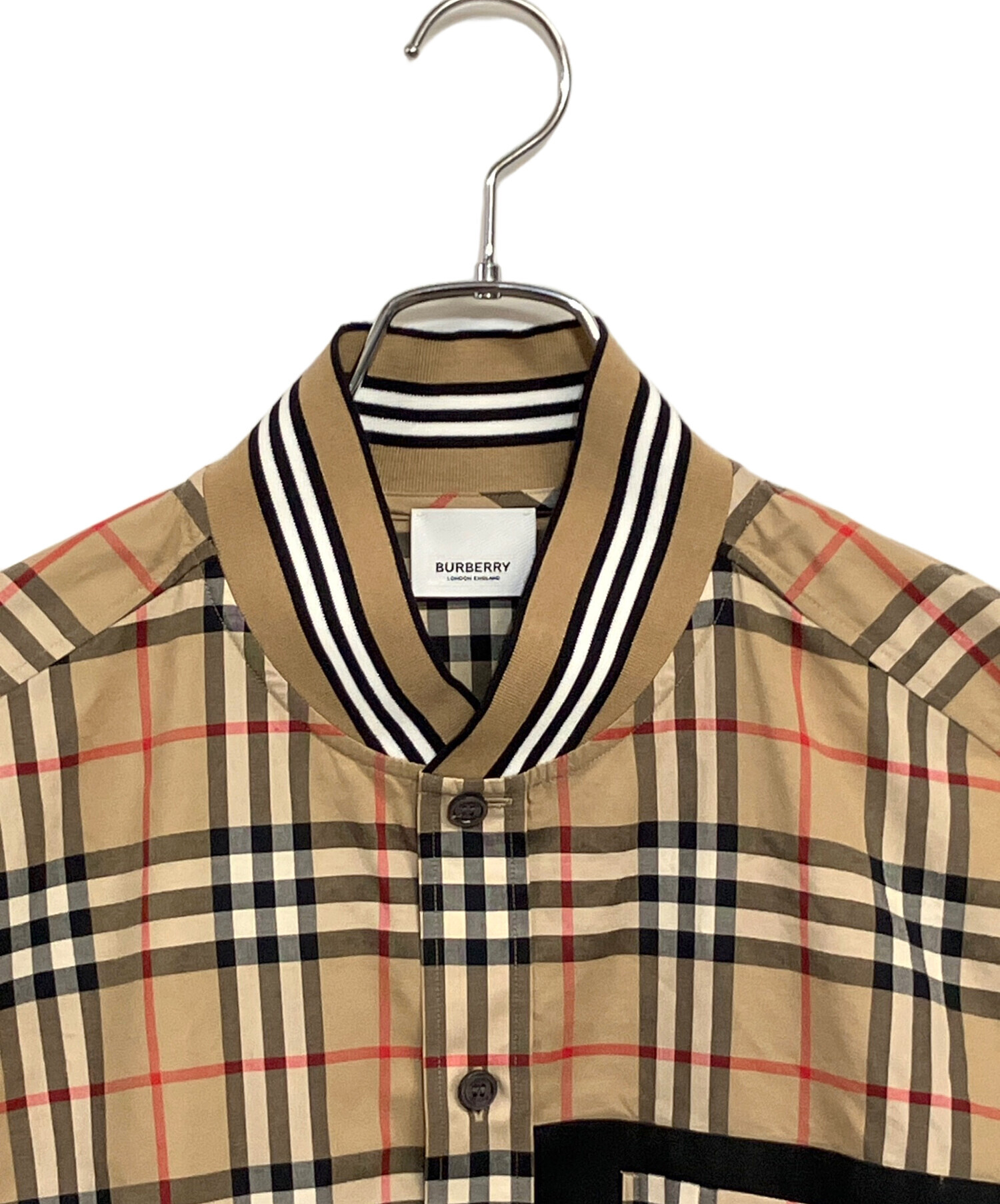 BURBERRY 長袖シャツ ベージュ 黒 中古・古着通販】BURBERRY (バーバリー) 長袖シャツ ベージュ サイズ