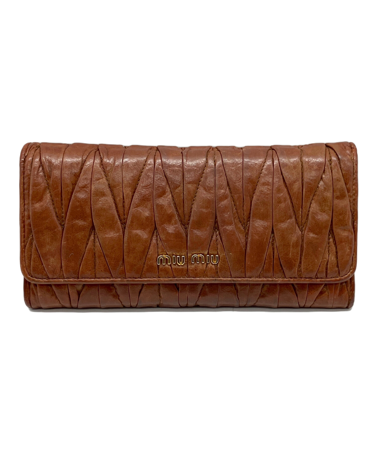 中古・古着通販】MIU MIU (ミュウミュウ) 長財布 ブラウン｜ブランド 