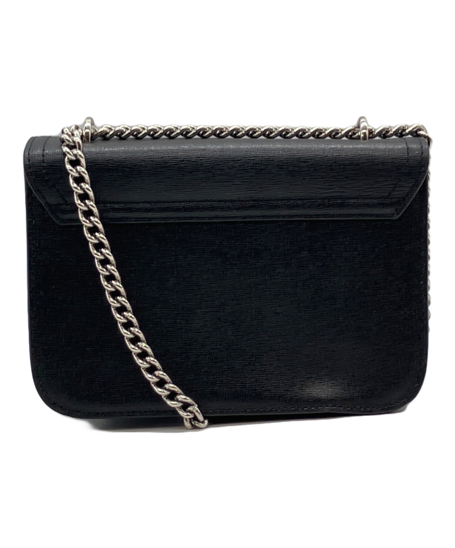 FURLA ハンドバッグ ブラック チェーン　美品 中古・古着通販】FURLA (フルラ) チェーンショルダーバッグ ブラック