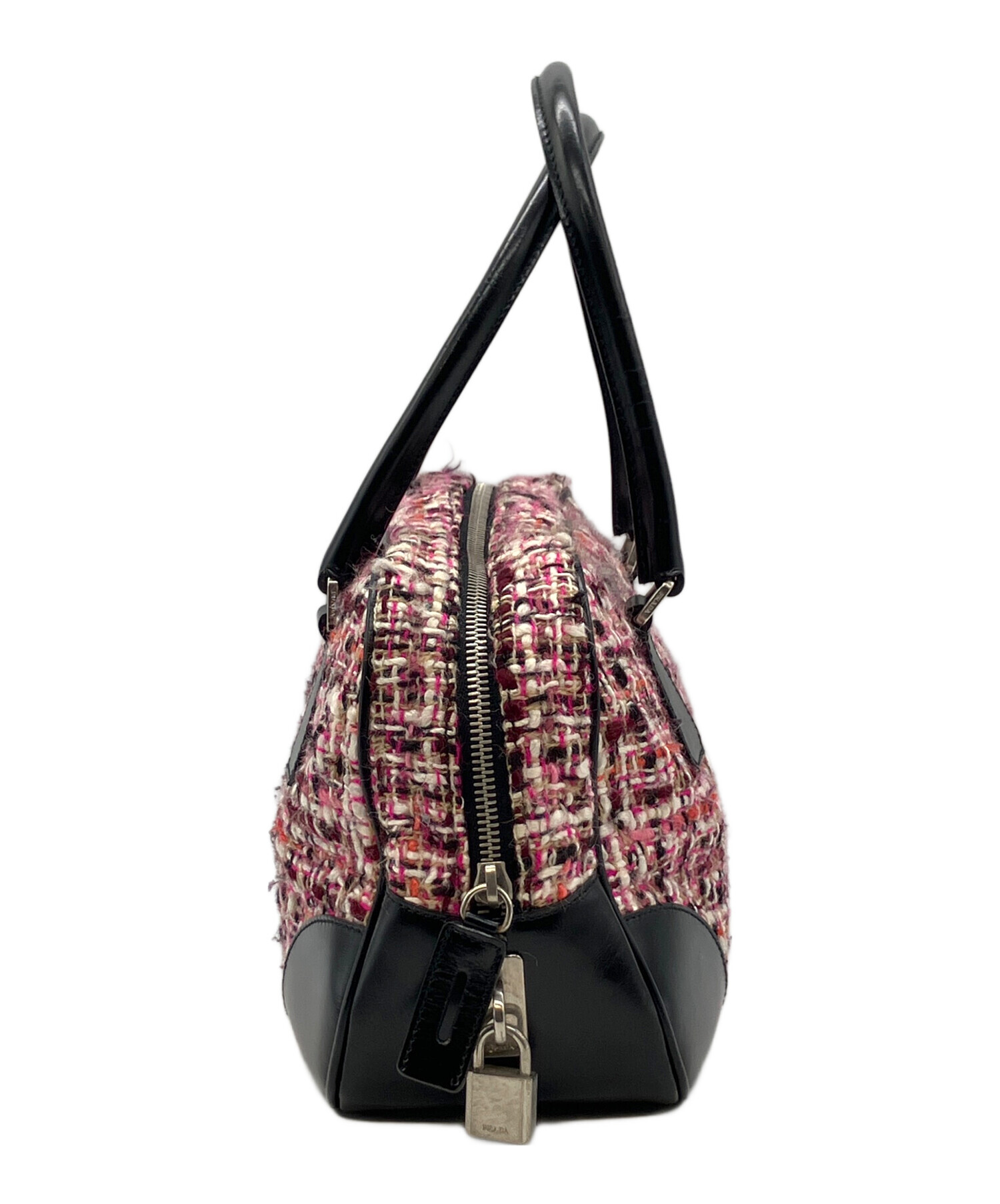 中古・古着通販】PRADA (プラダ) ミニボストンバッグ ピンク×ブラック