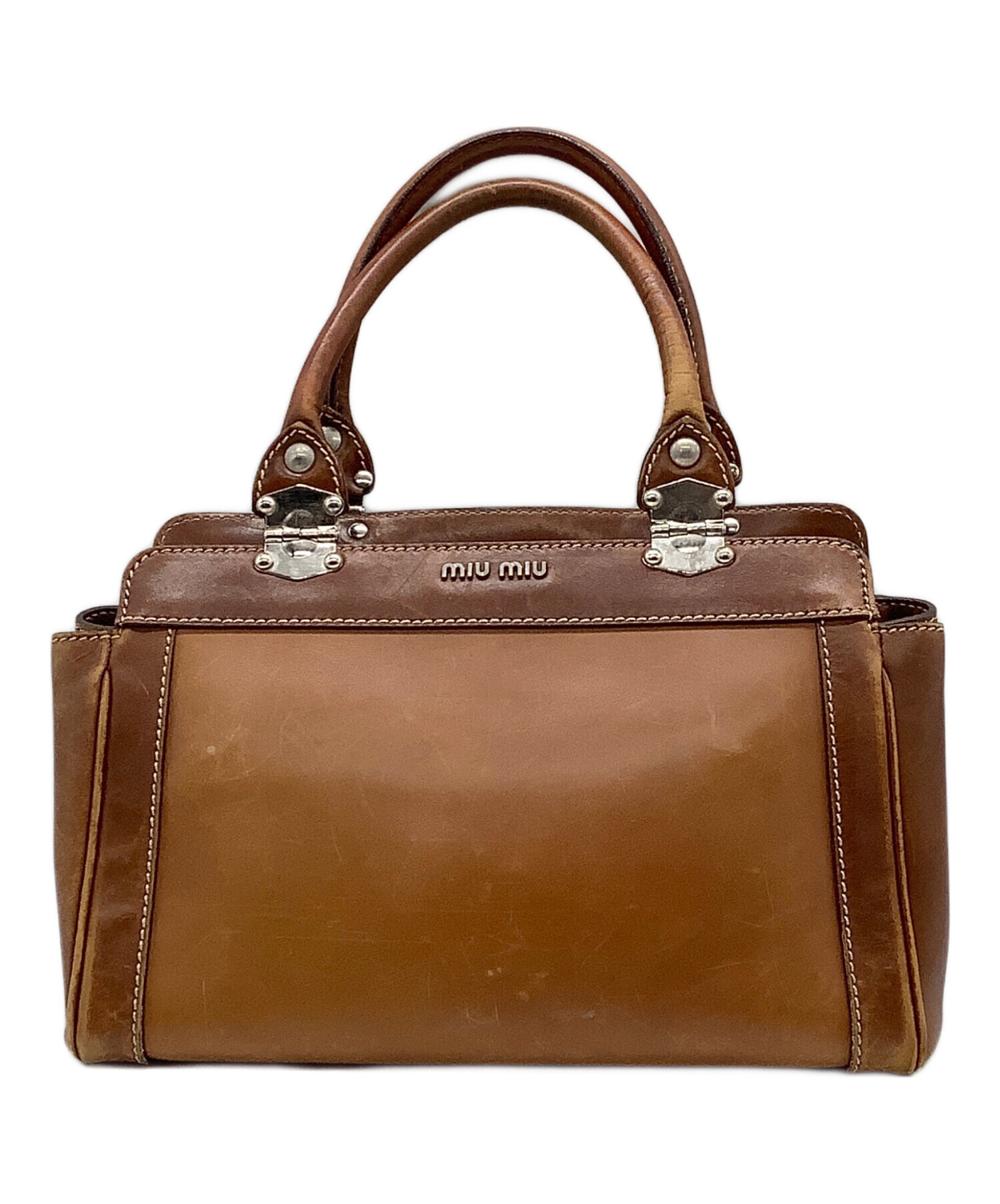 中古・古着通販】MIU MIU (ミュウミュウ) ハンドバッグ ブラウン
