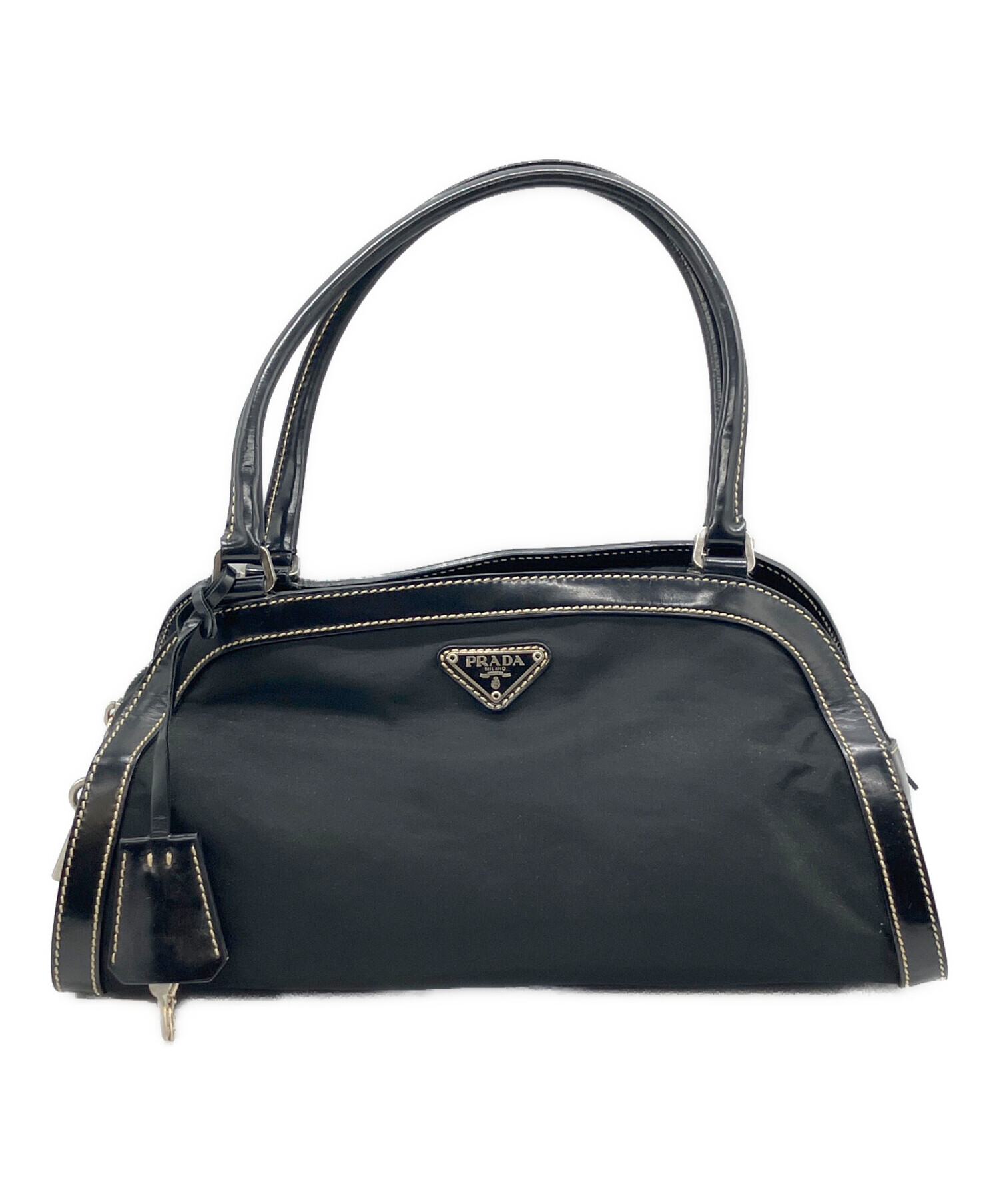 PRADA ナイロンハンドバッグ　中古 中古・古着通販】PRADA (プラダ) ナイロンハンドバッグ ブラック