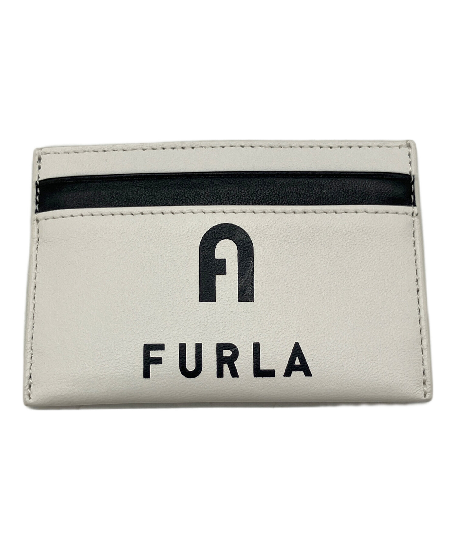 中古・古着通販】FURLA (フルラ) カードケース ホワイト×ブラック