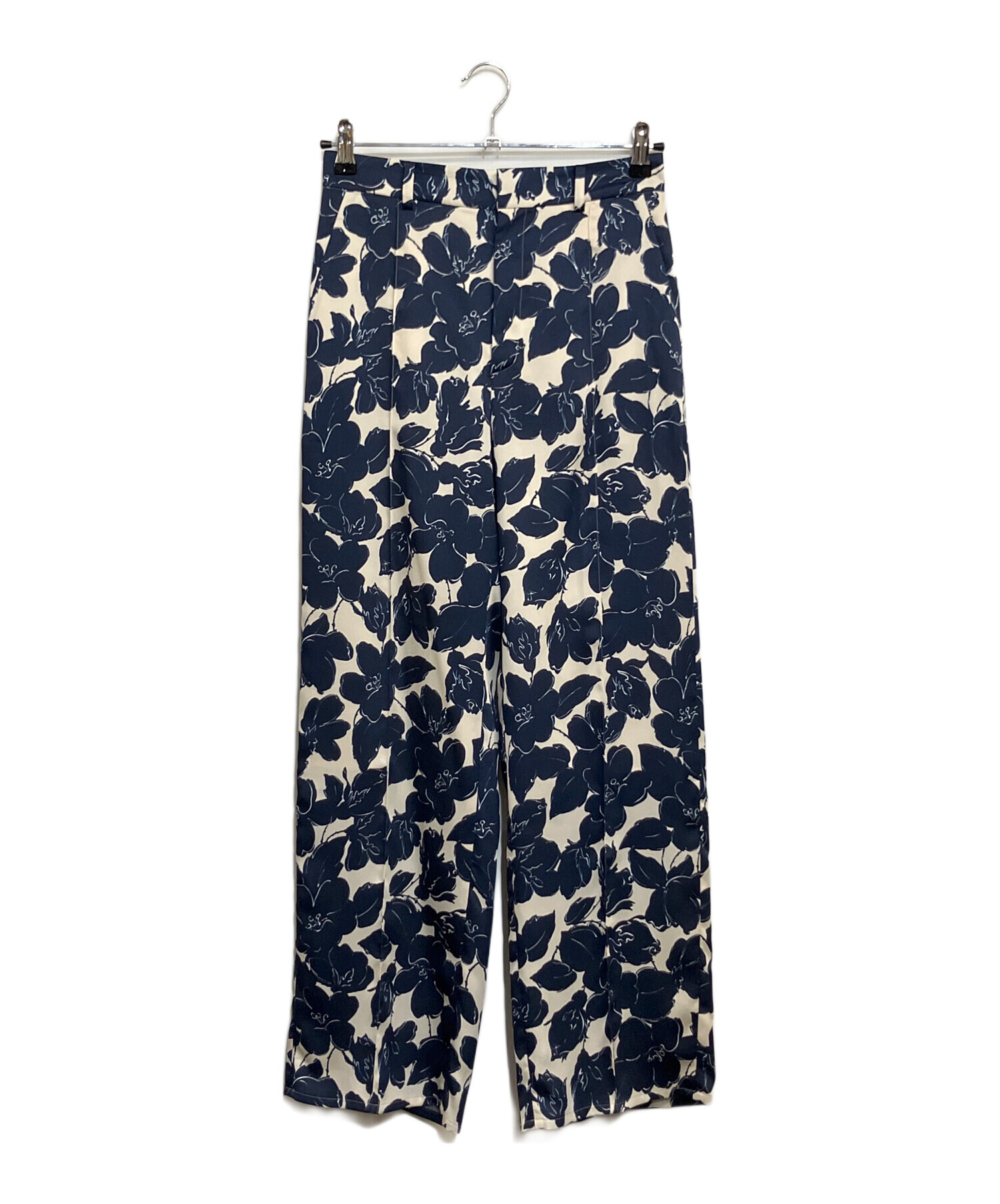 【IENA】IPEKER フラワープリントオールインワン　ネイビー　38 中古・古着通販】IENA (イエナ) 25SS ラインフラワー パンツ ネイビー